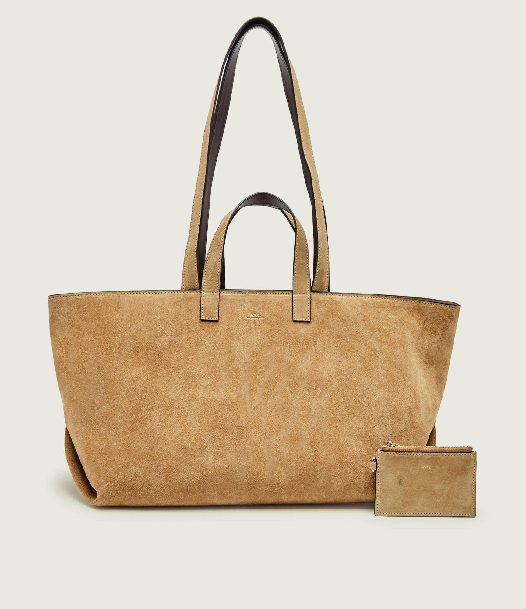 A.P.C. Geantă shopper + borsetă Le drummer | piele întoarsă