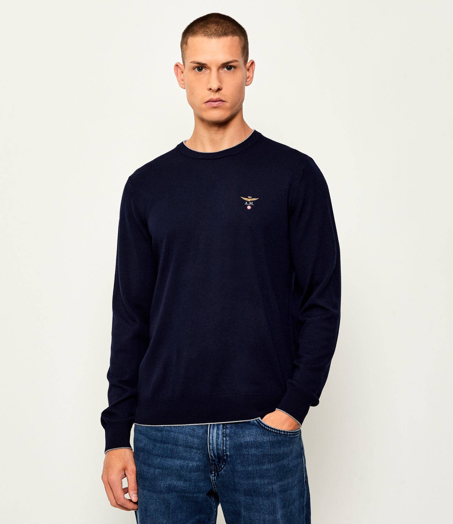 Aeronautica Militare De lână pulover | Regular Fit
