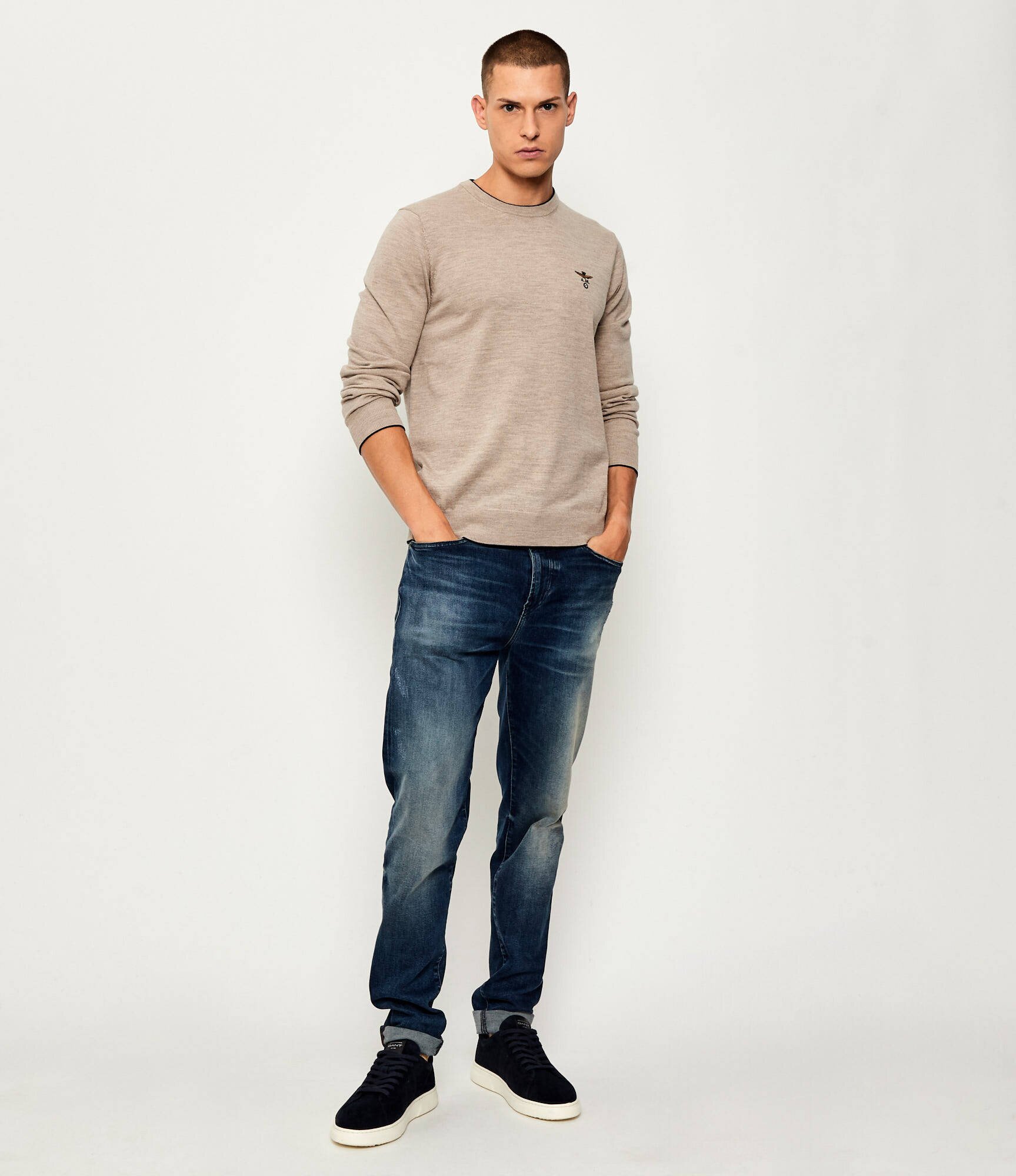 Aeronautica Militare De lână pulover | Regular Fit