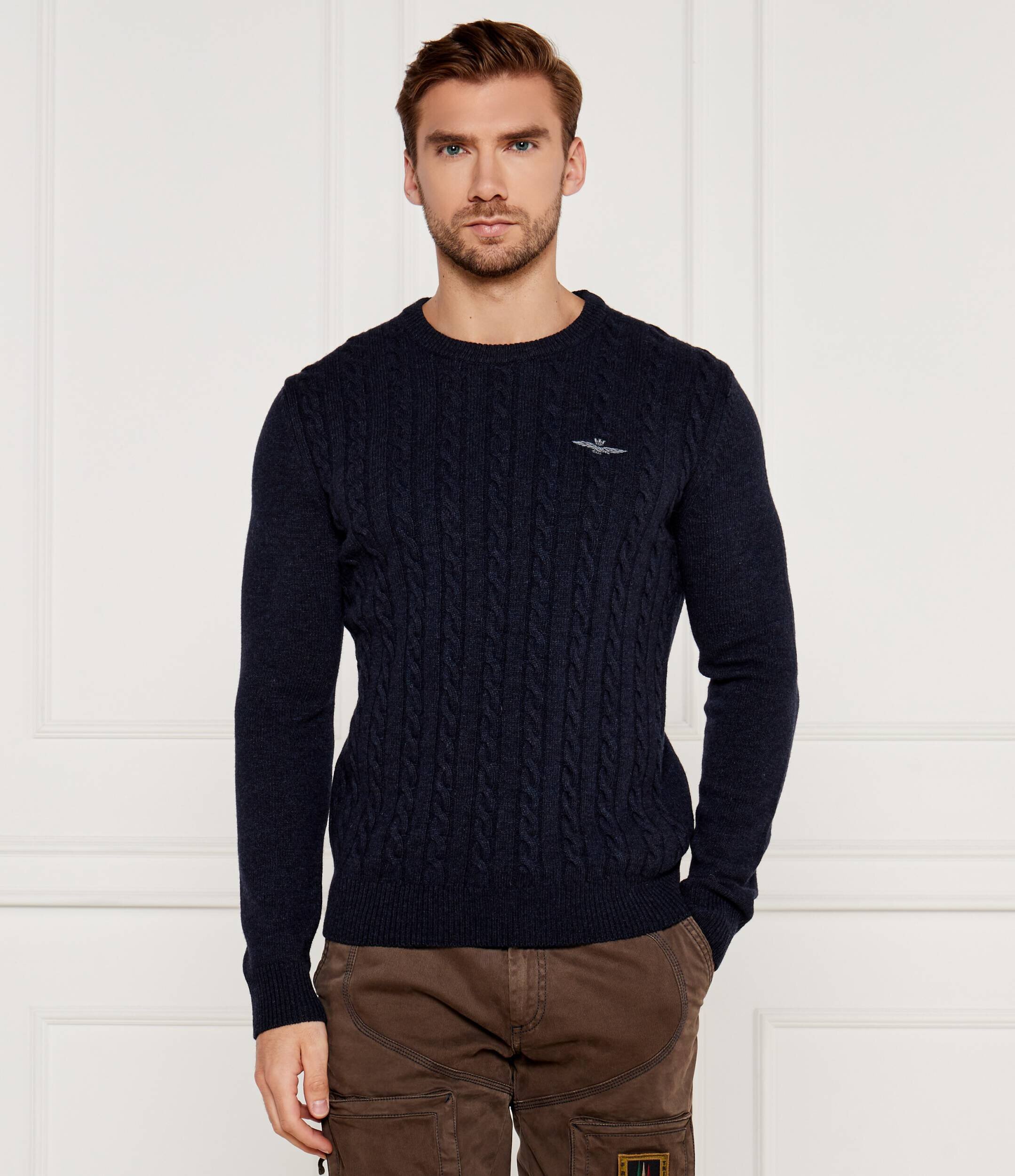 Aeronautica Militare De lână pulover | Regular Fit