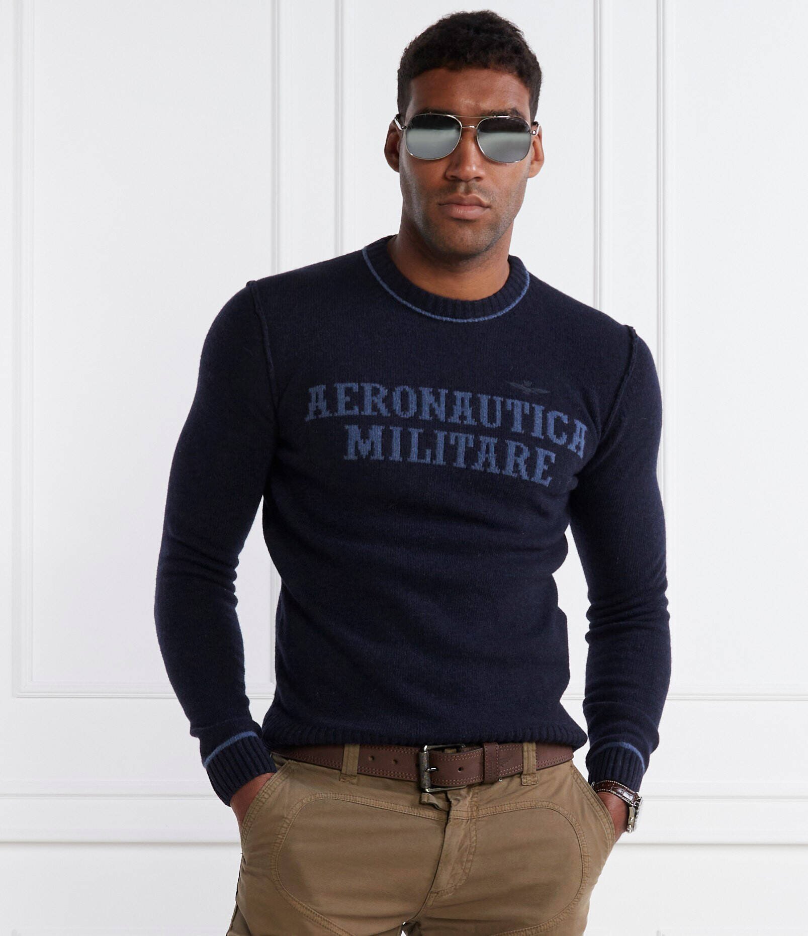 Aeronautica Militare De lână pulover | Regular Fit