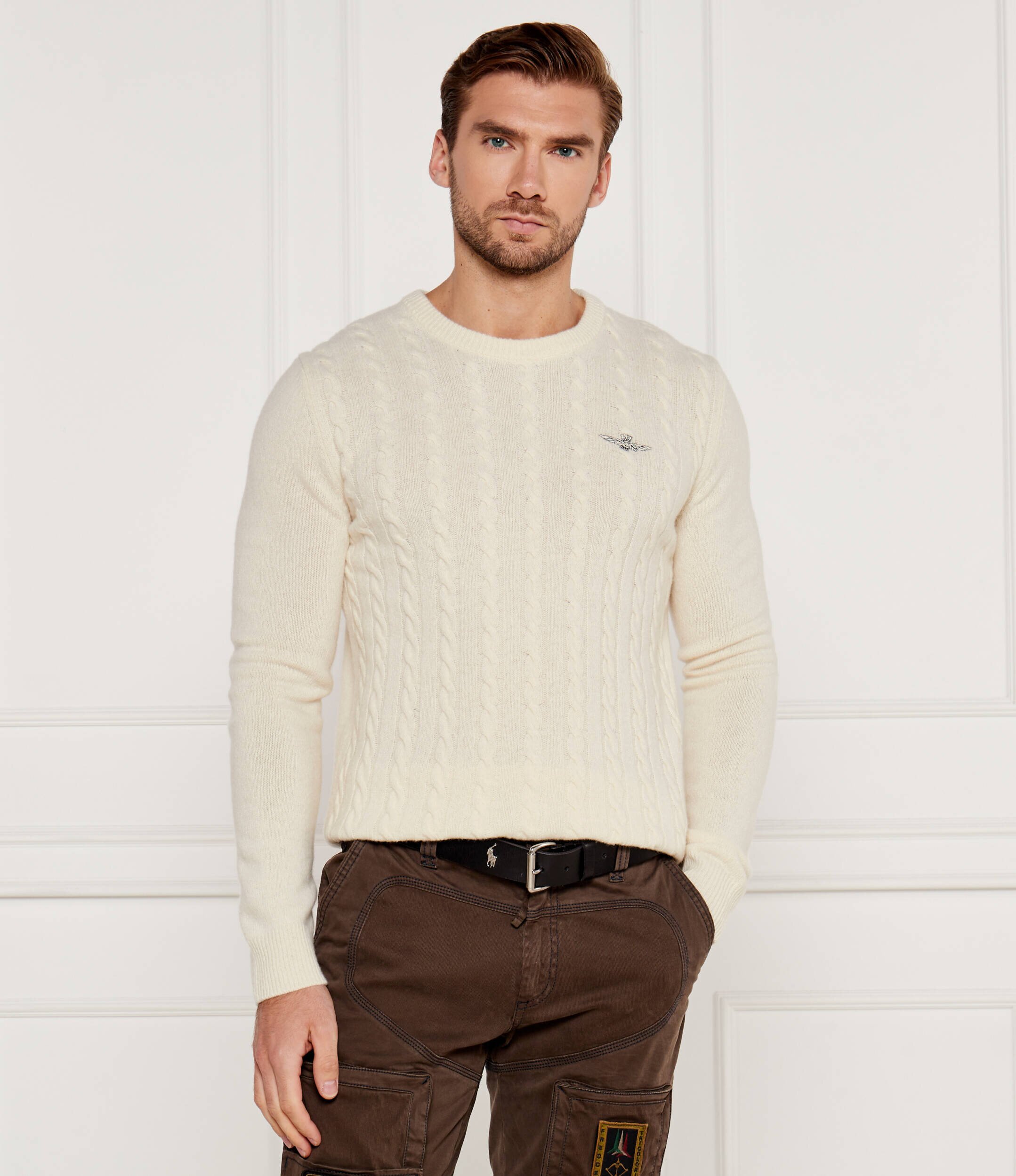 Aeronautica Militare De lână pulover | Regular Fit