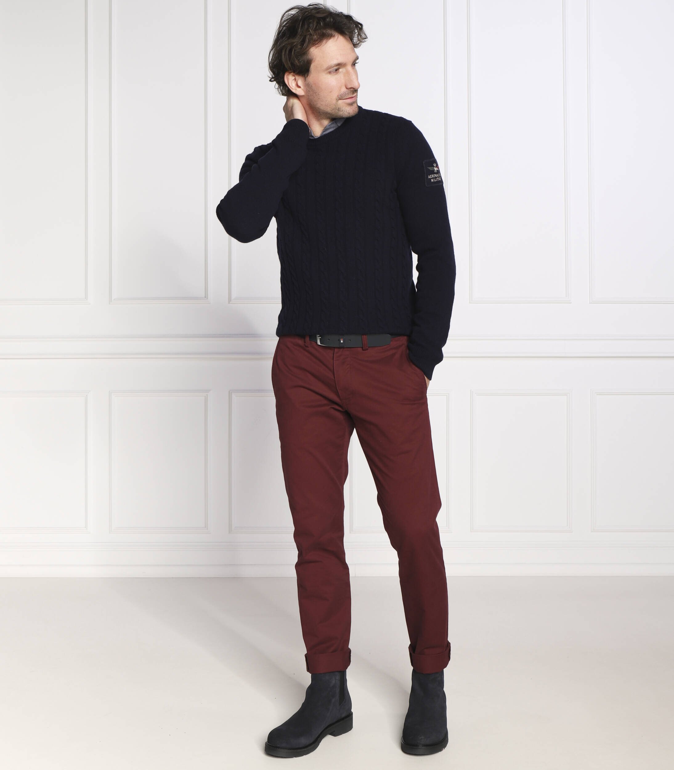 Aeronautica Militare de lână pulover | slim fit