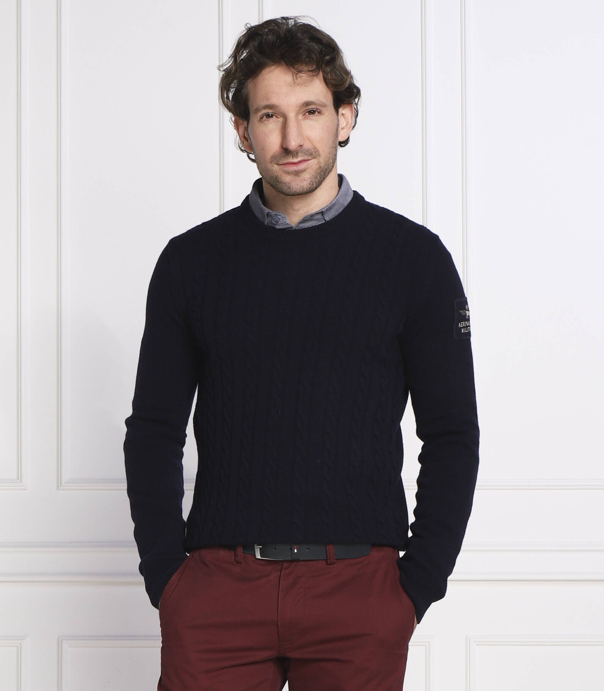 Aeronautica Militare de lână pulover | slim fit