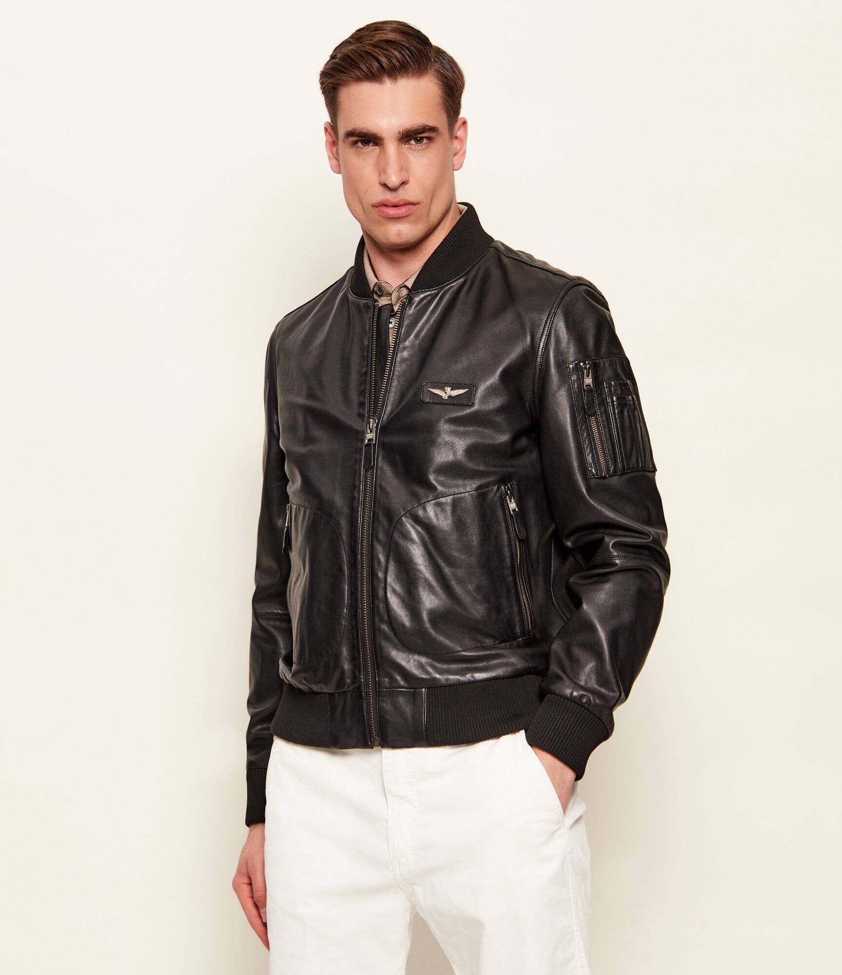 Aeronautica Militare Geacă de piele bomber | regular fit