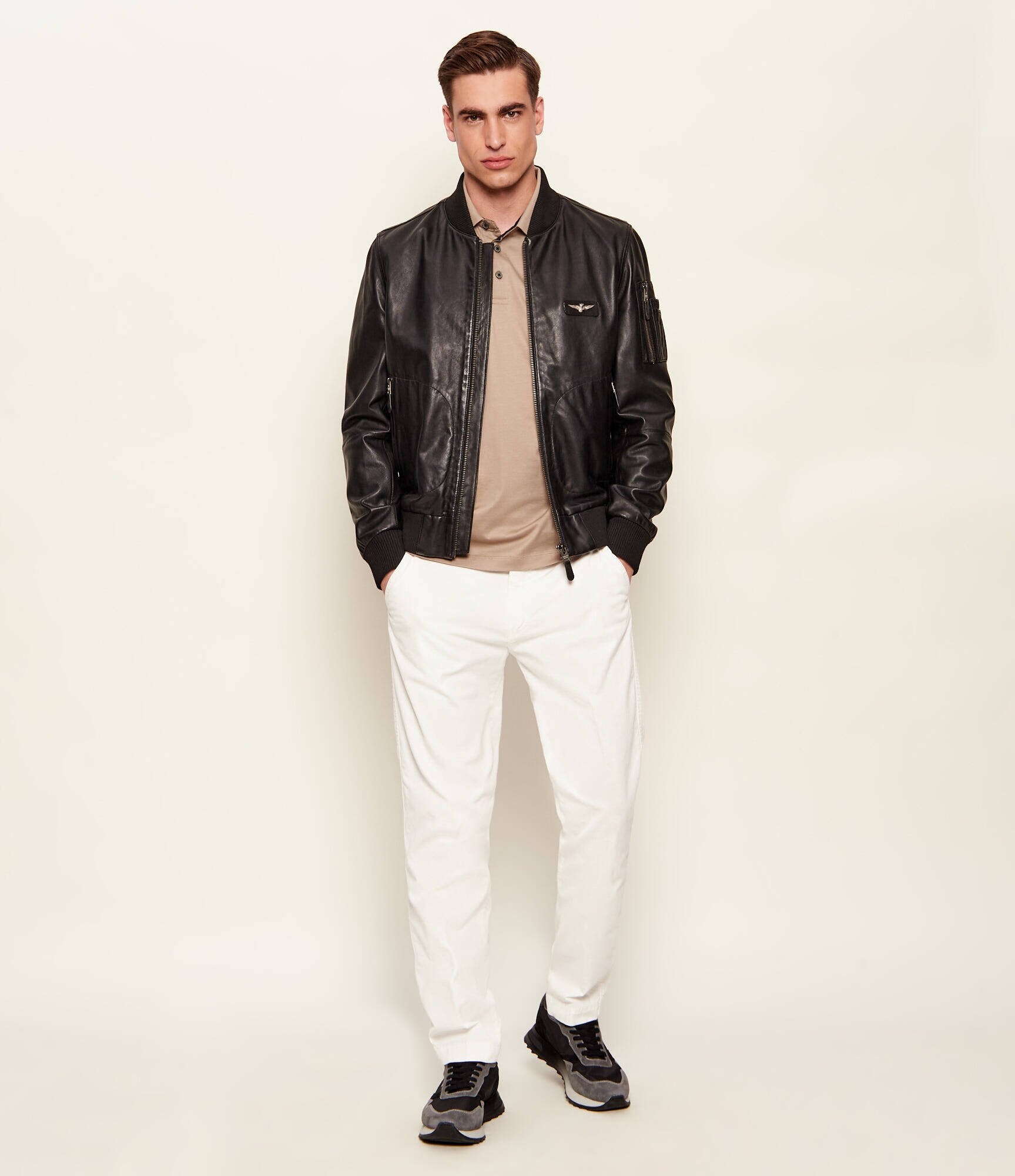 Aeronautica Militare Geacă de piele bomber | regular fit