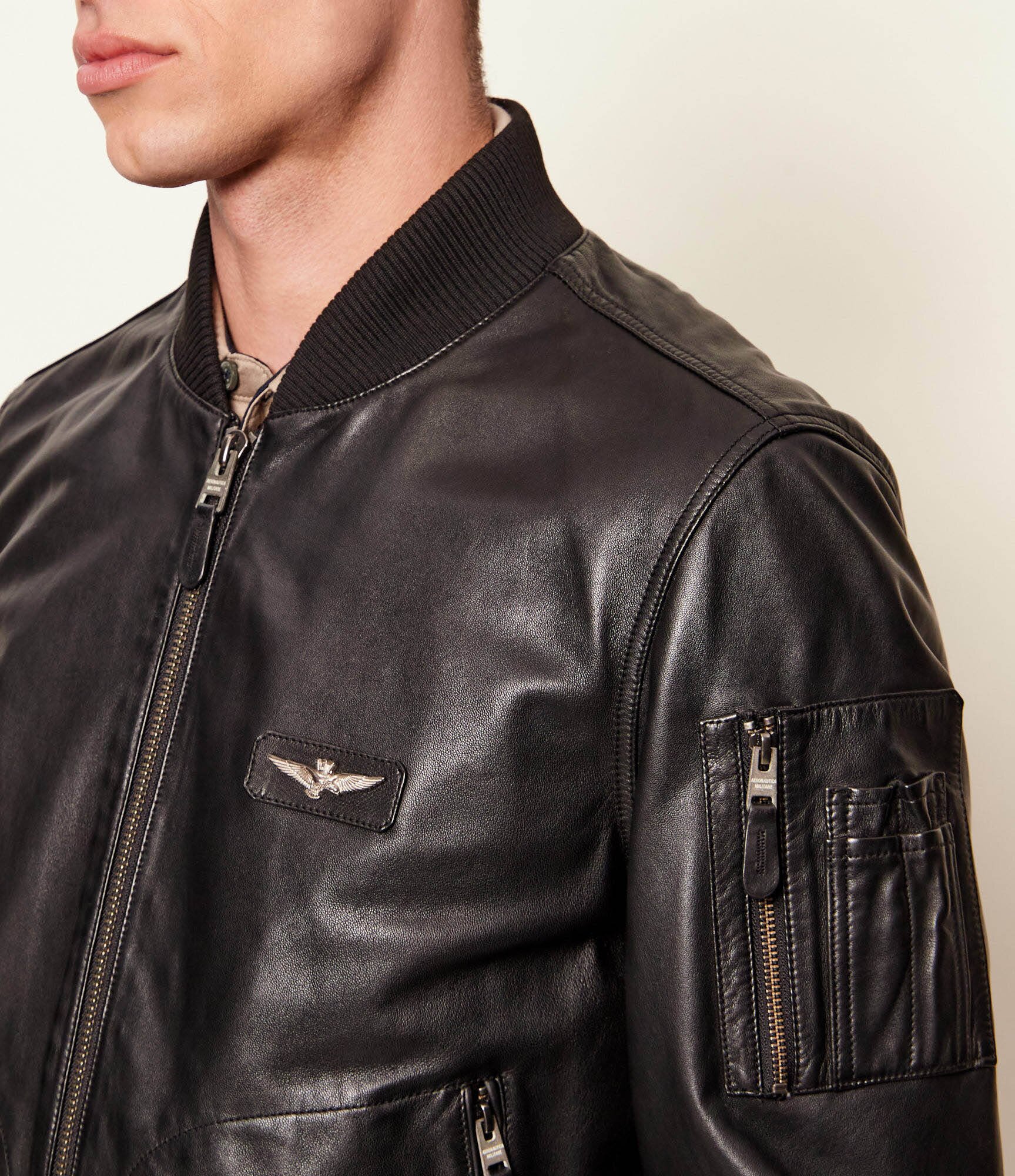 Aeronautica Militare Geacă de piele bomber | regular fit