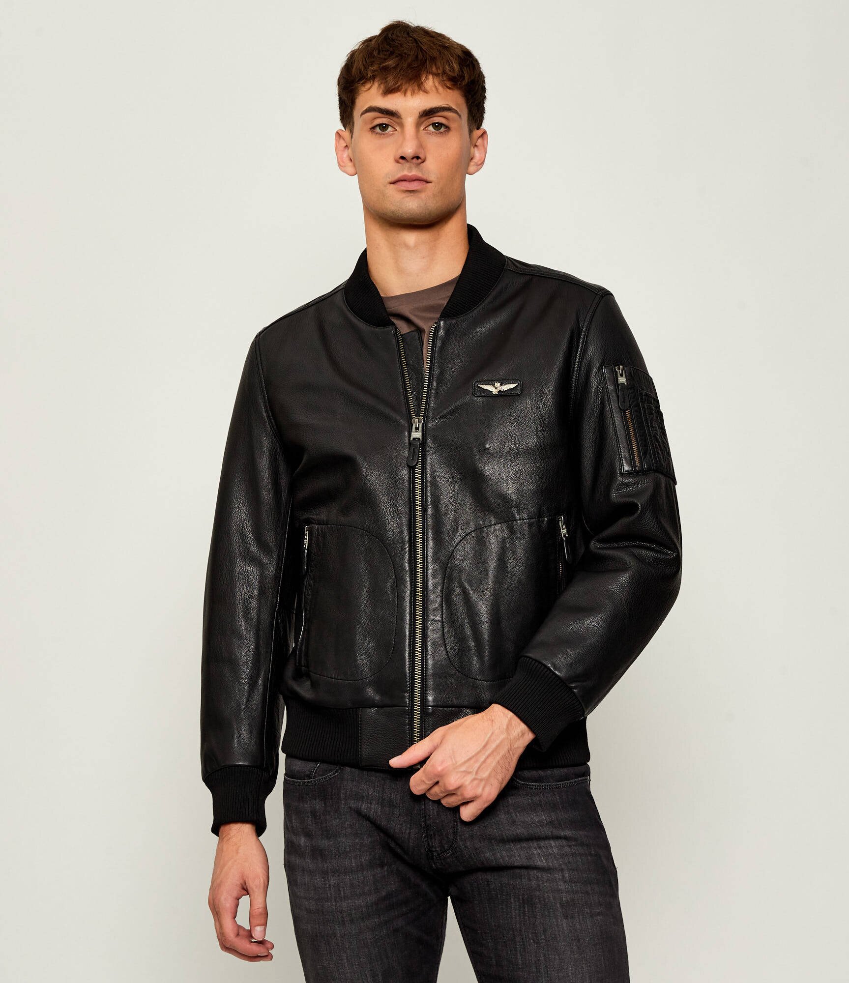 Aeronautica Militare Geacă de piele bomber | regular fit