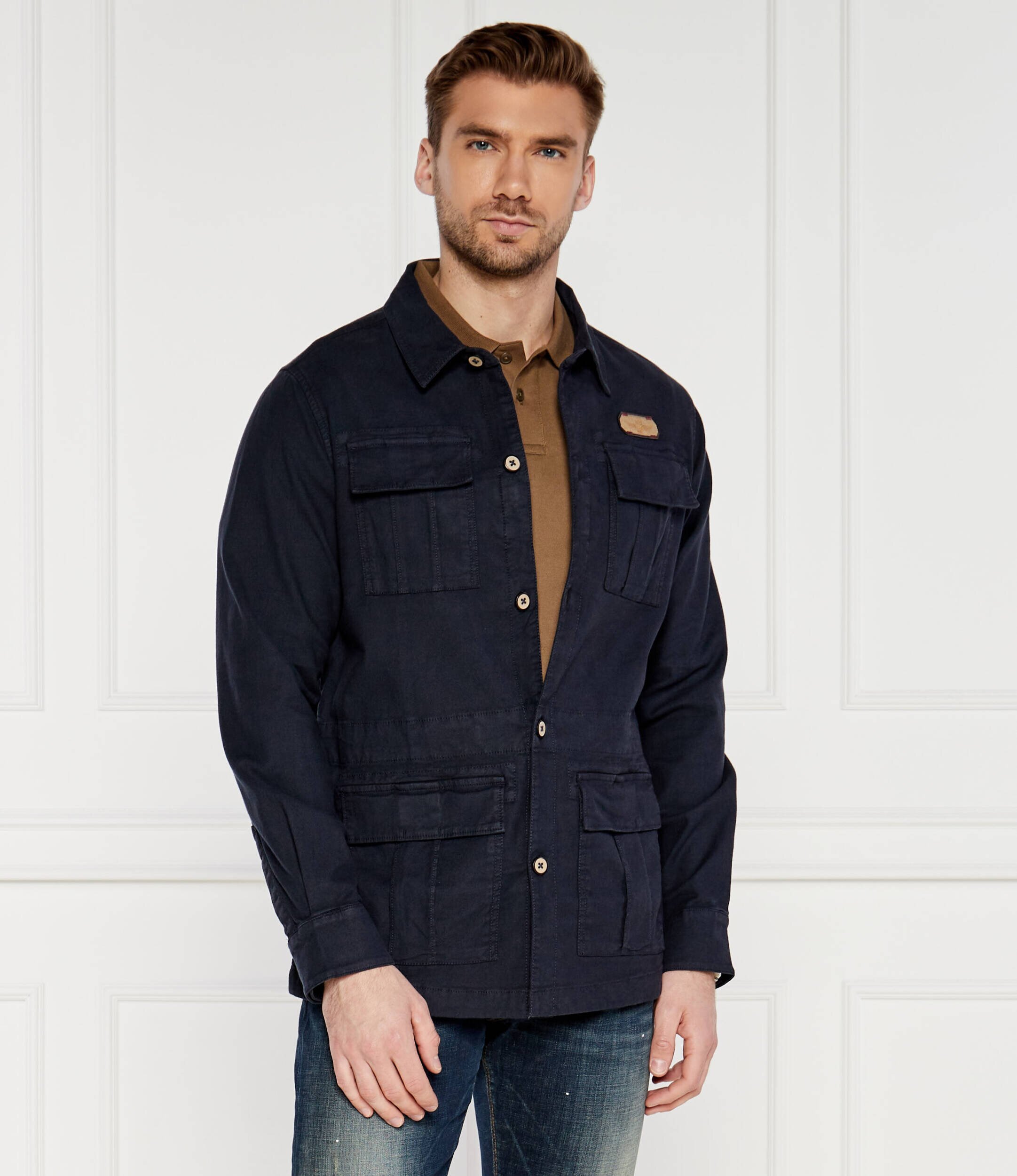 Aeronautica Militare Geacă SAHARIANA | Regular Fit | cu adaos de in