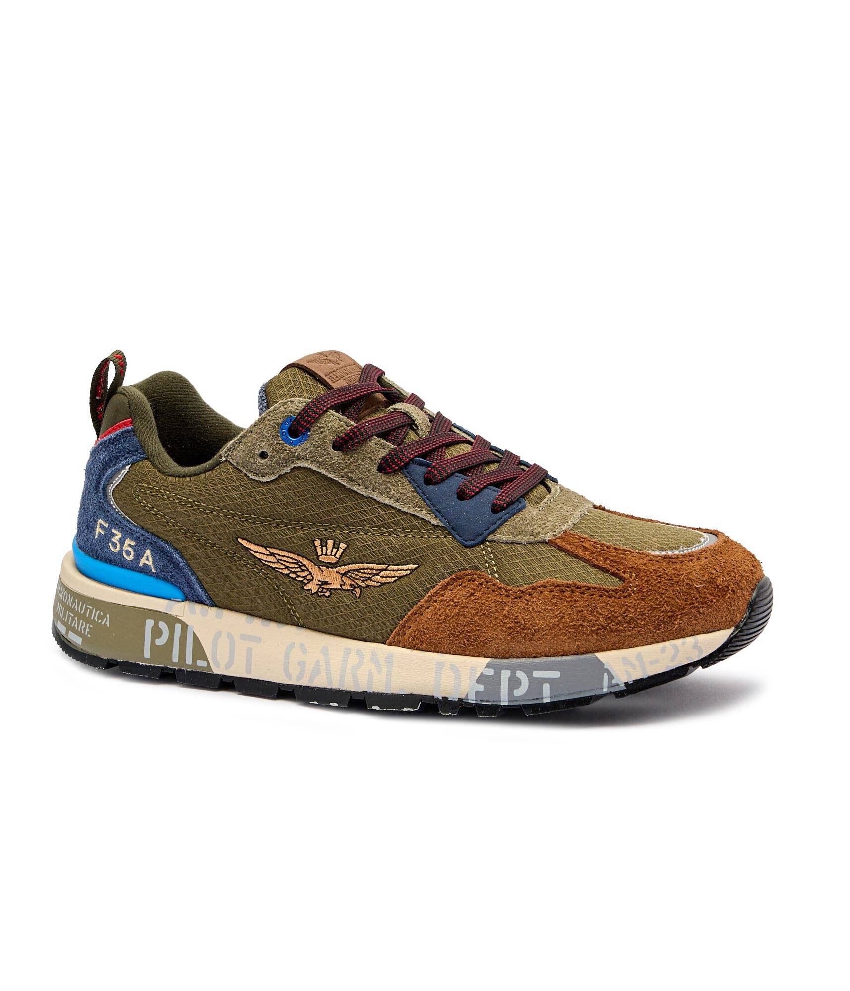 Aeronautica Militare Sneakers cu adaos de piele