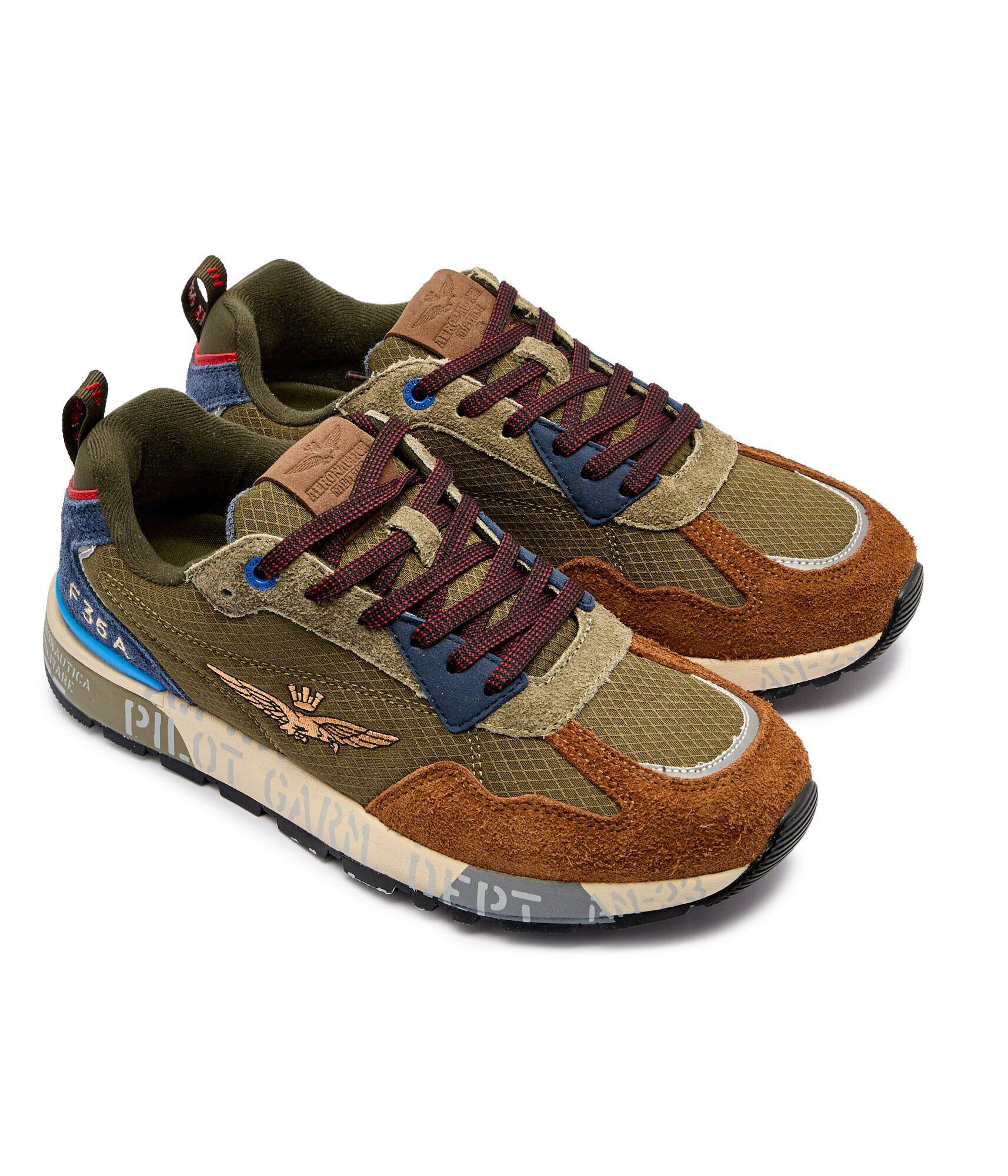 Aeronautica Militare Sneakers cu adaos de piele