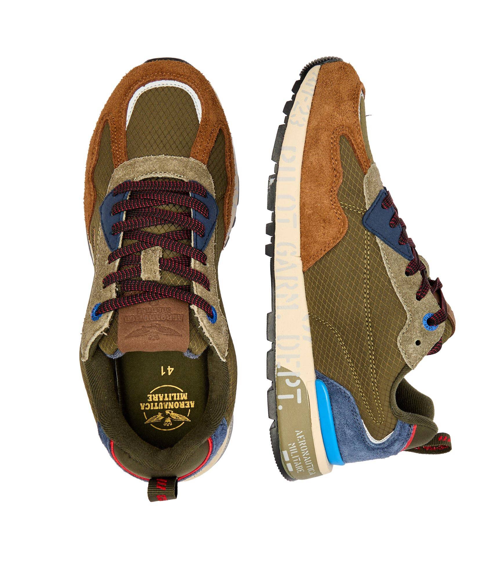 Aeronautica Militare Sneakers cu adaos de piele