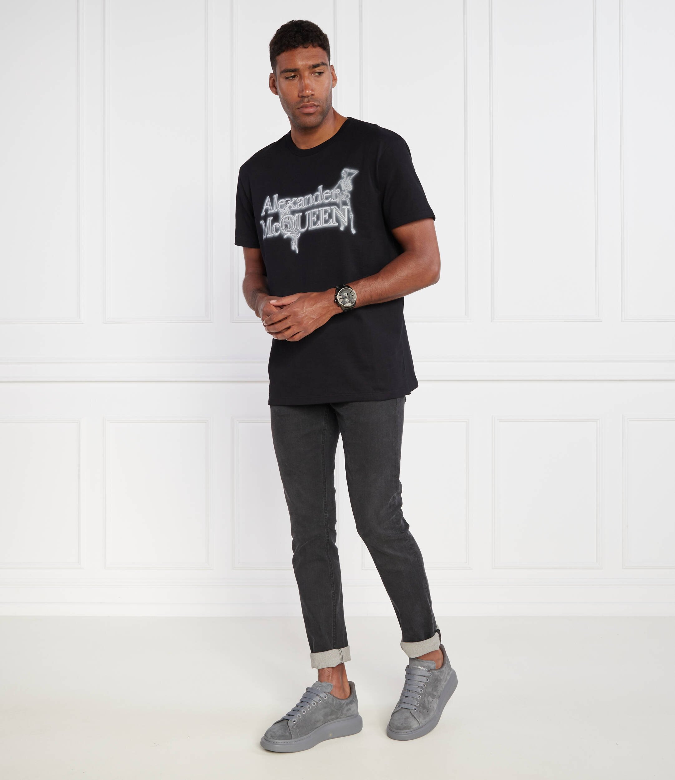 Alexander McQueen Tricou NEON SKEL | Loose fit