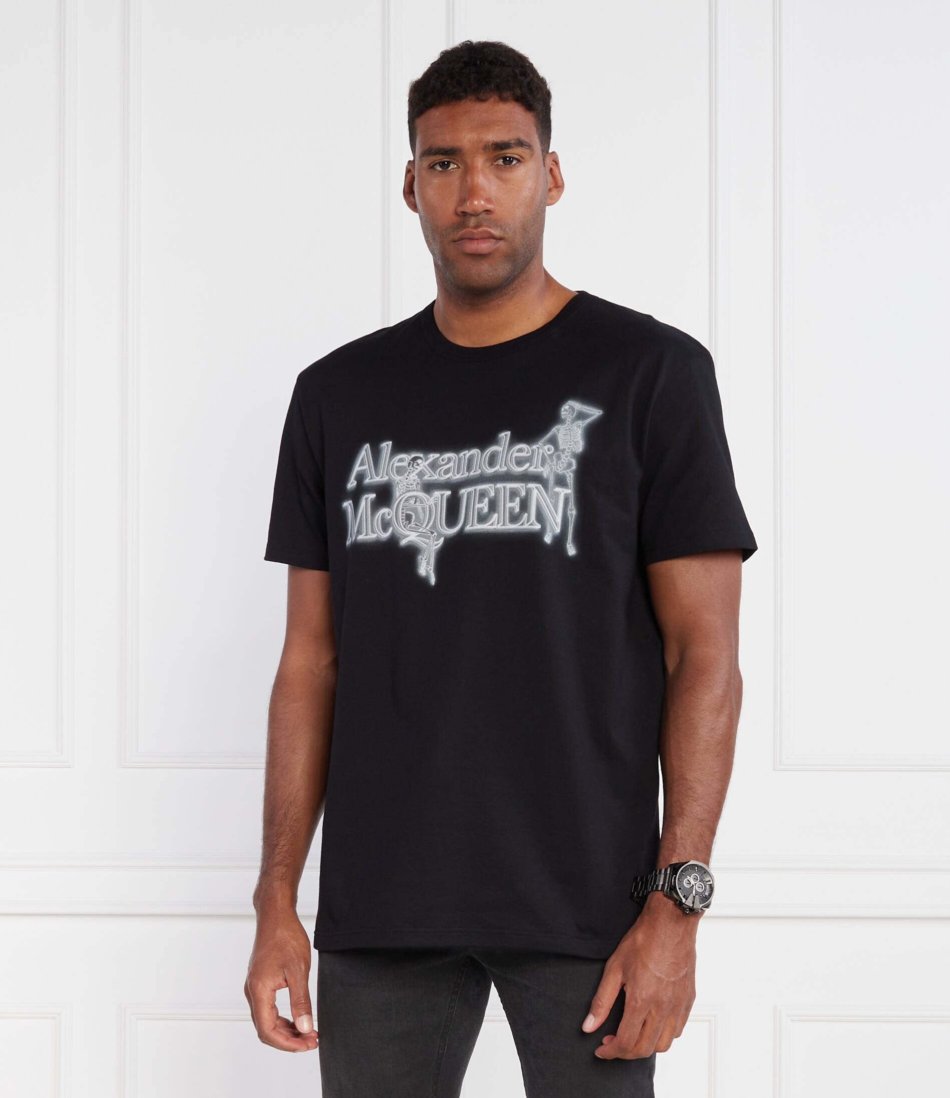 Alexander McQueen Tricou NEON SKEL | Loose fit