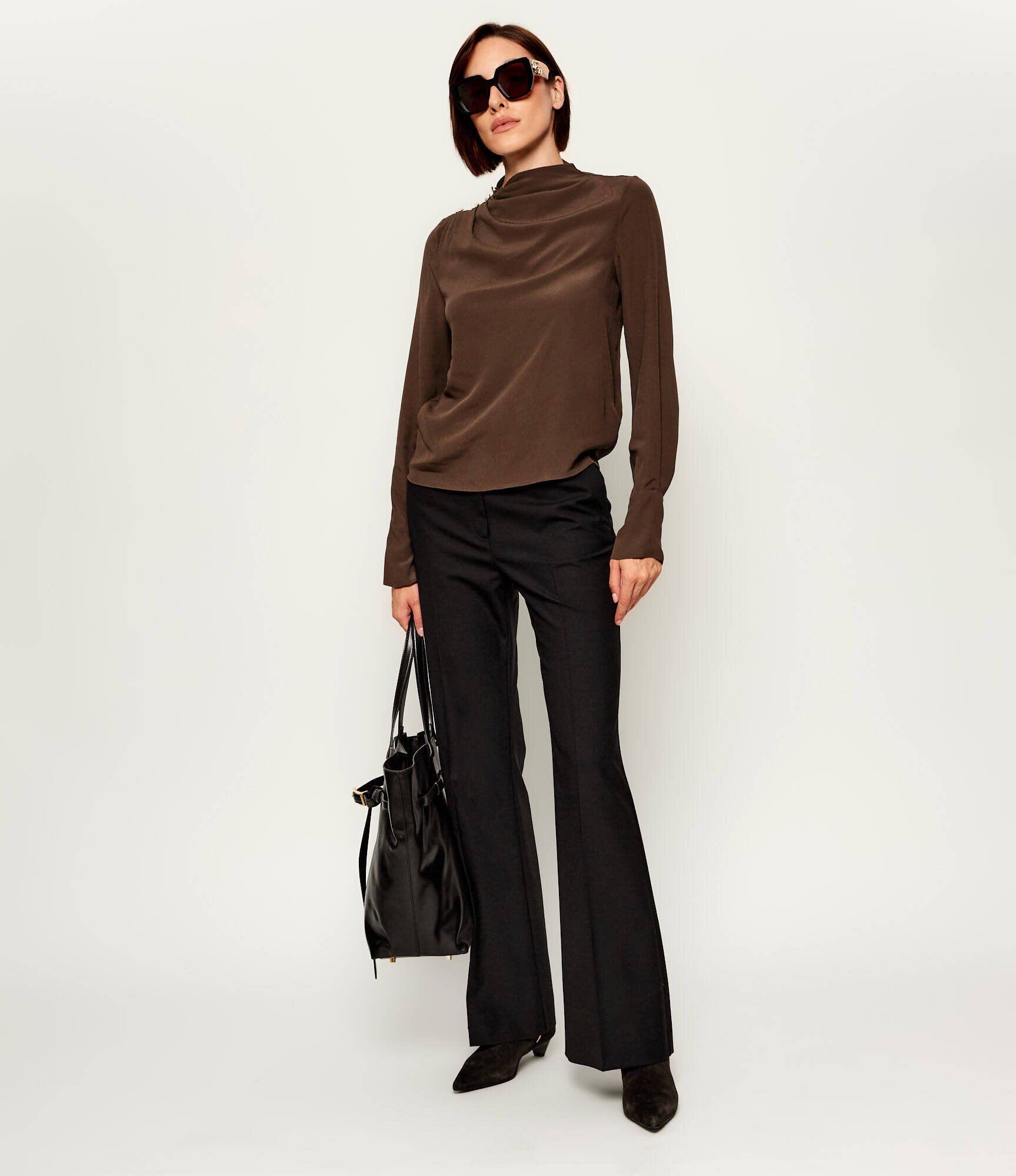 AllSaints Botine cu toc Piper | piele întoarsă