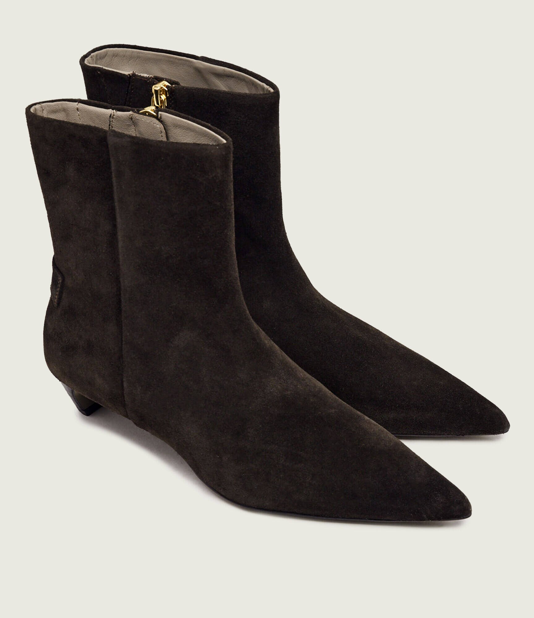 AllSaints Botine cu toc Piper | piele întoarsă