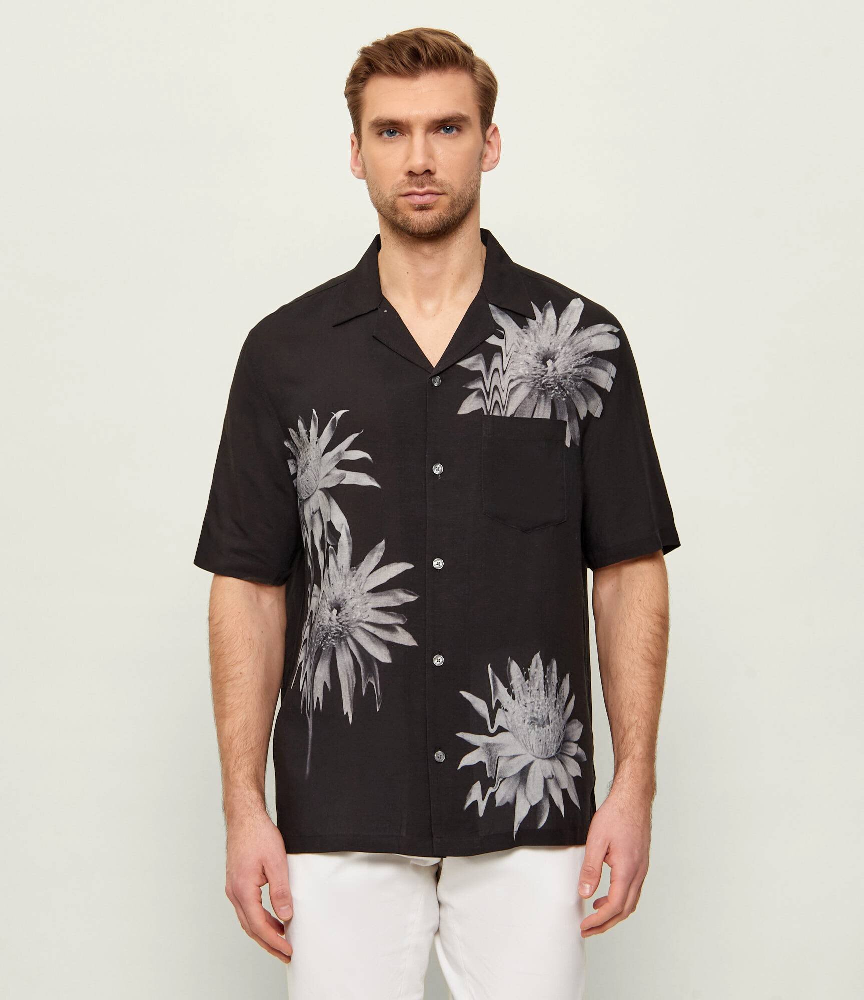 AllSaints Cămașă FLORAZE | Relaxed fit | cu adaos de in