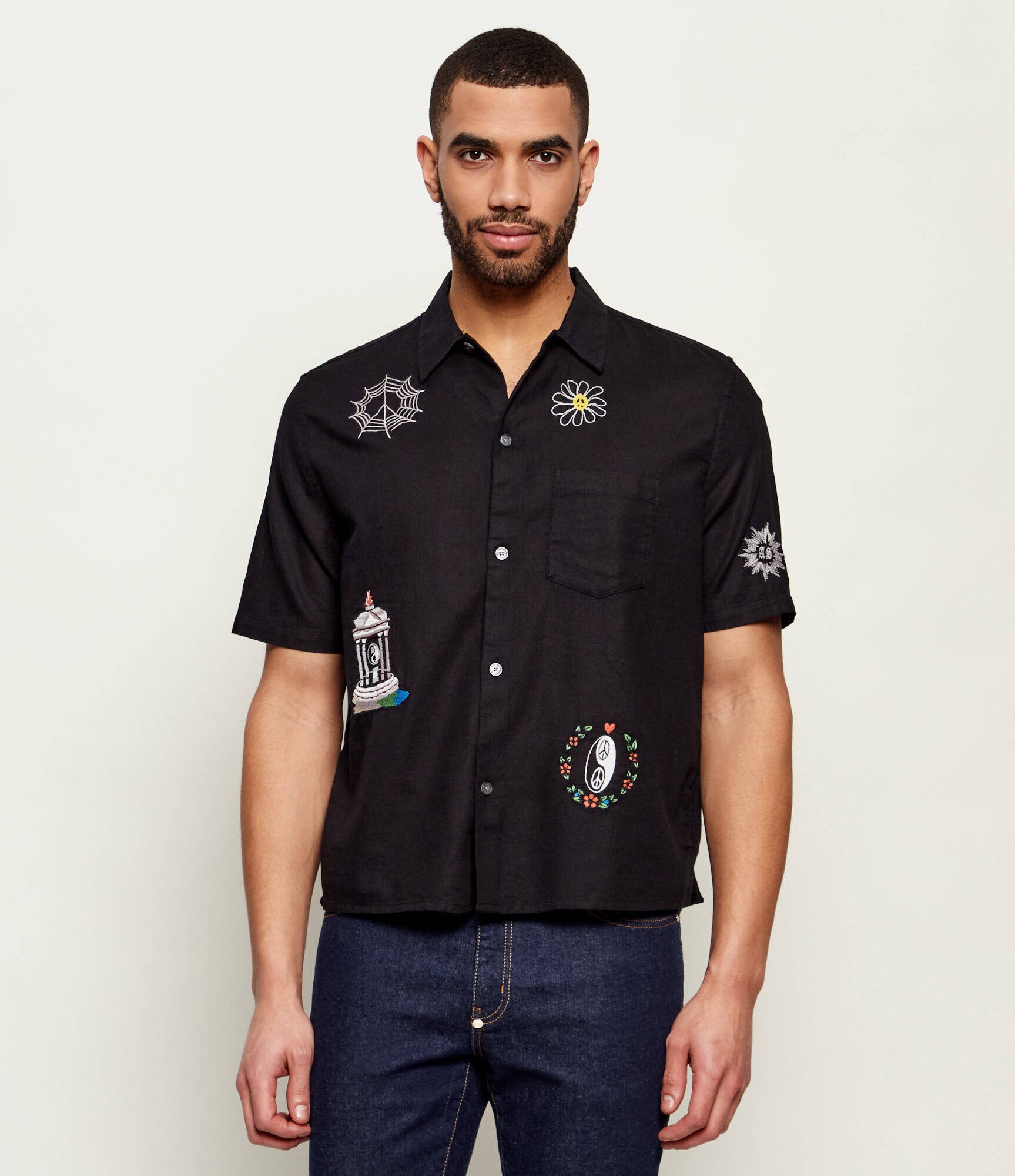 AllSaints Cămașă KARLTON | Relaxed fit | cu adaos de in