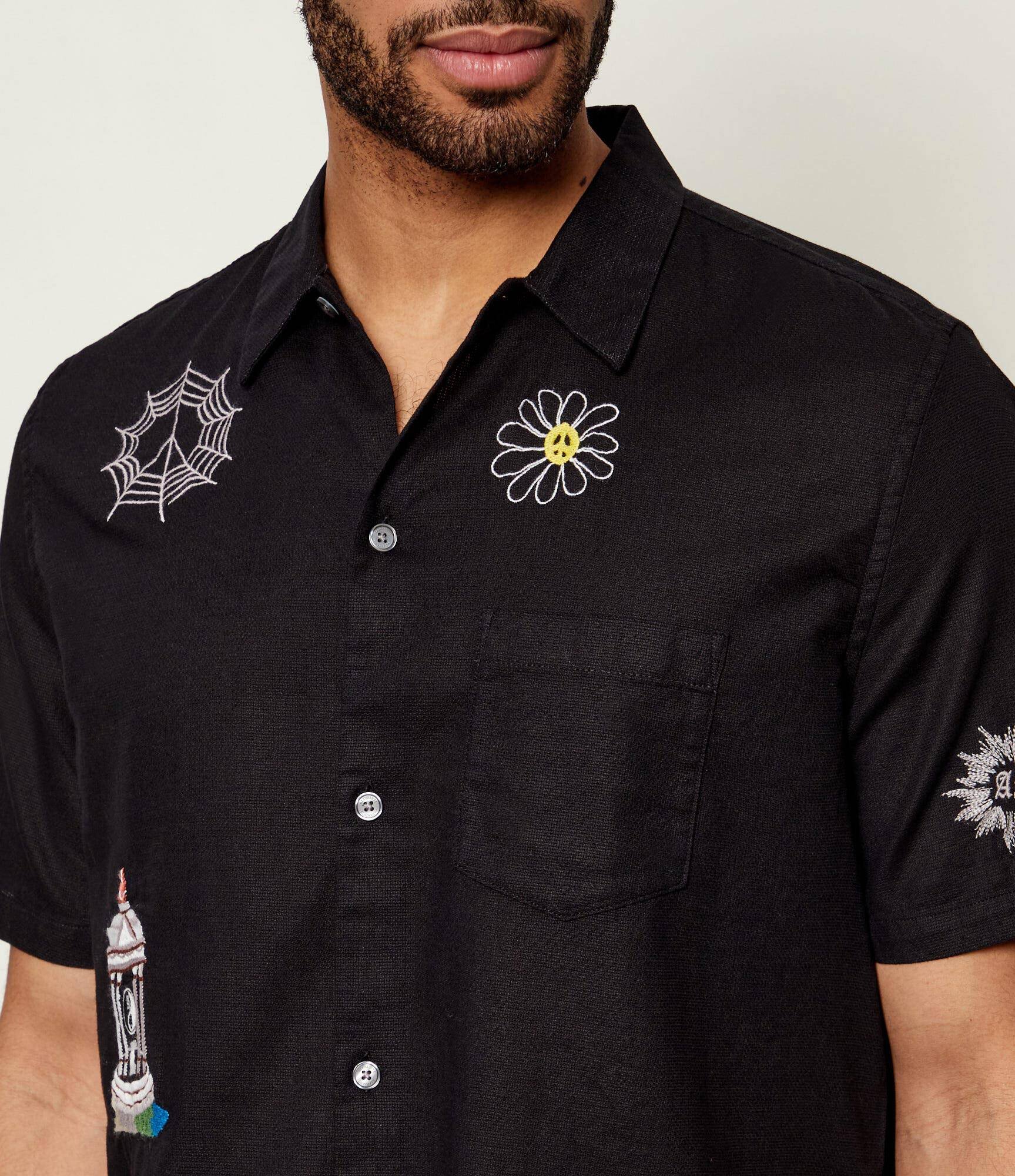 AllSaints Cămașă KARLTON | Relaxed fit | cu adaos de in
