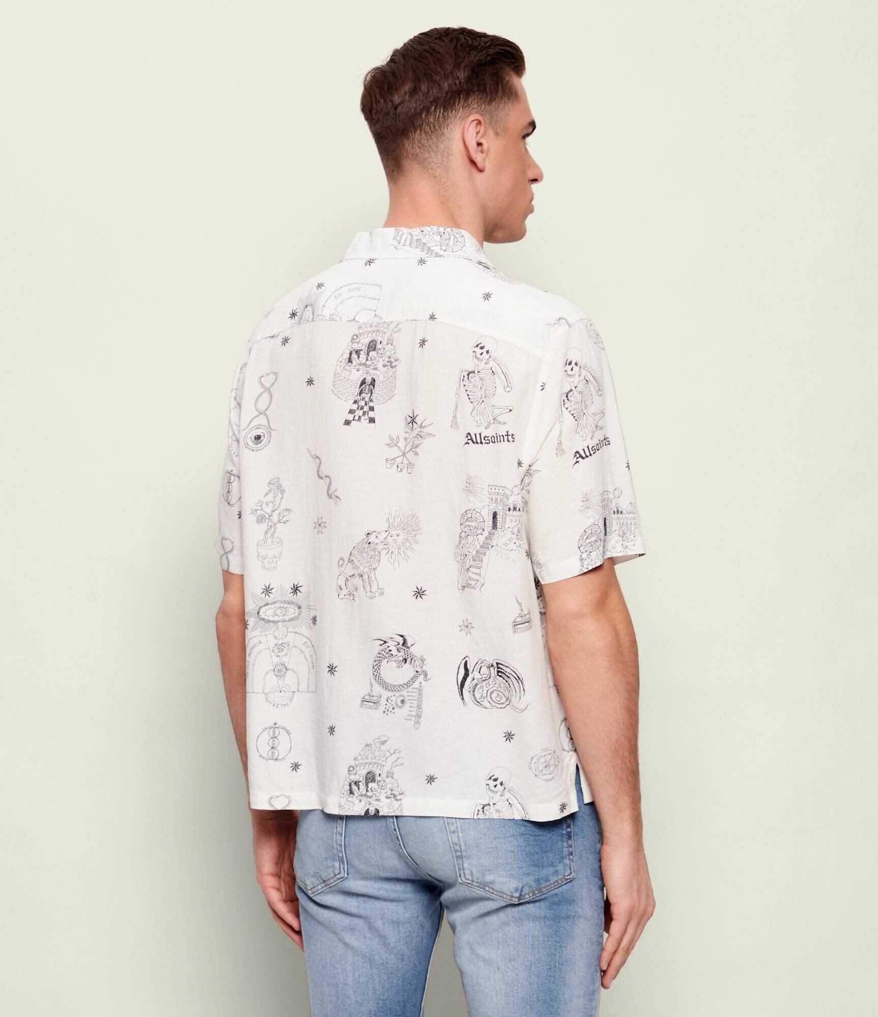 AllSaints Cămașă TERRA | Relaxed fit | cu adaos de in