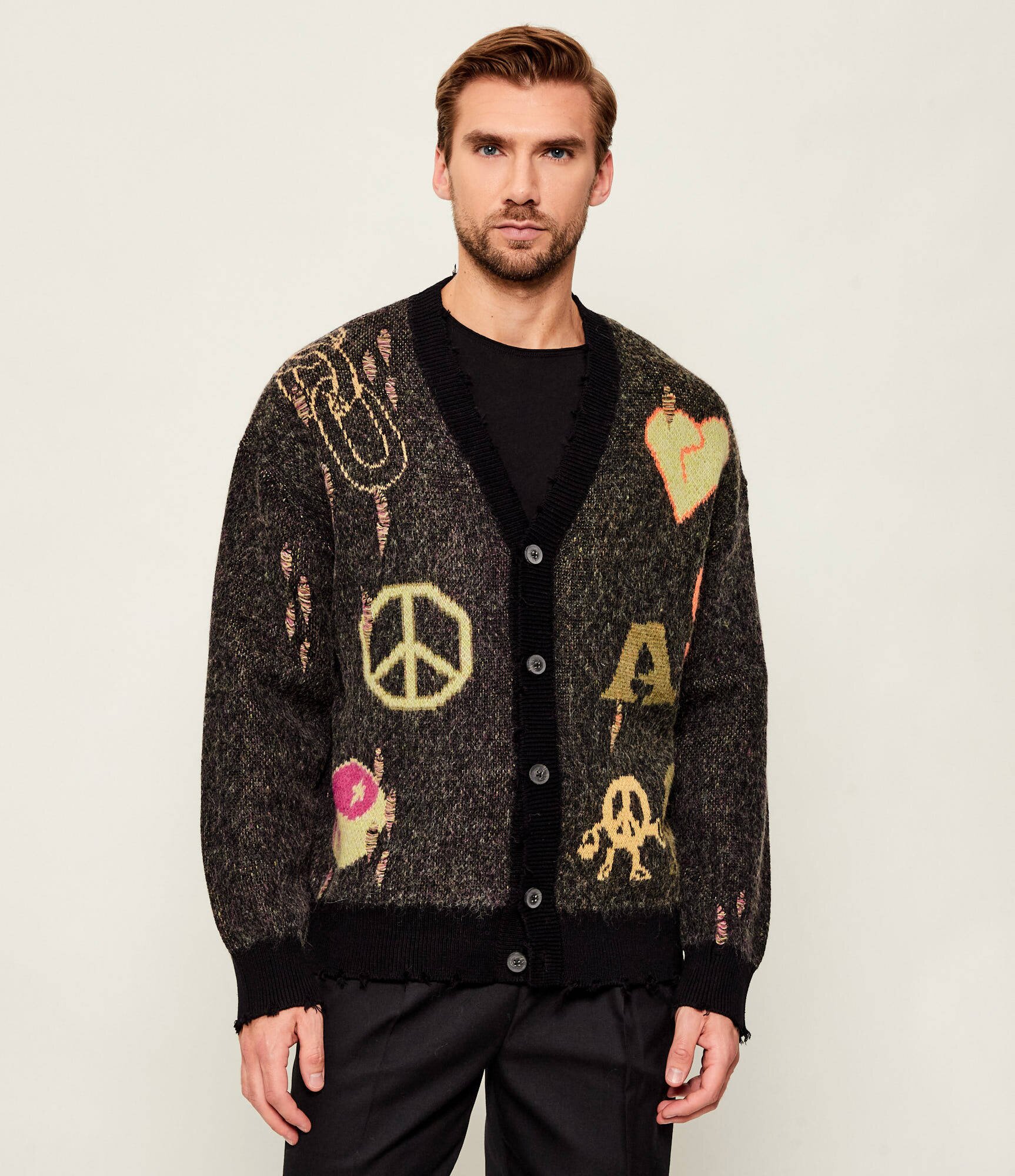 AllSaints Cardigan EMOTIVE | Oversize fit cu adaos de lână