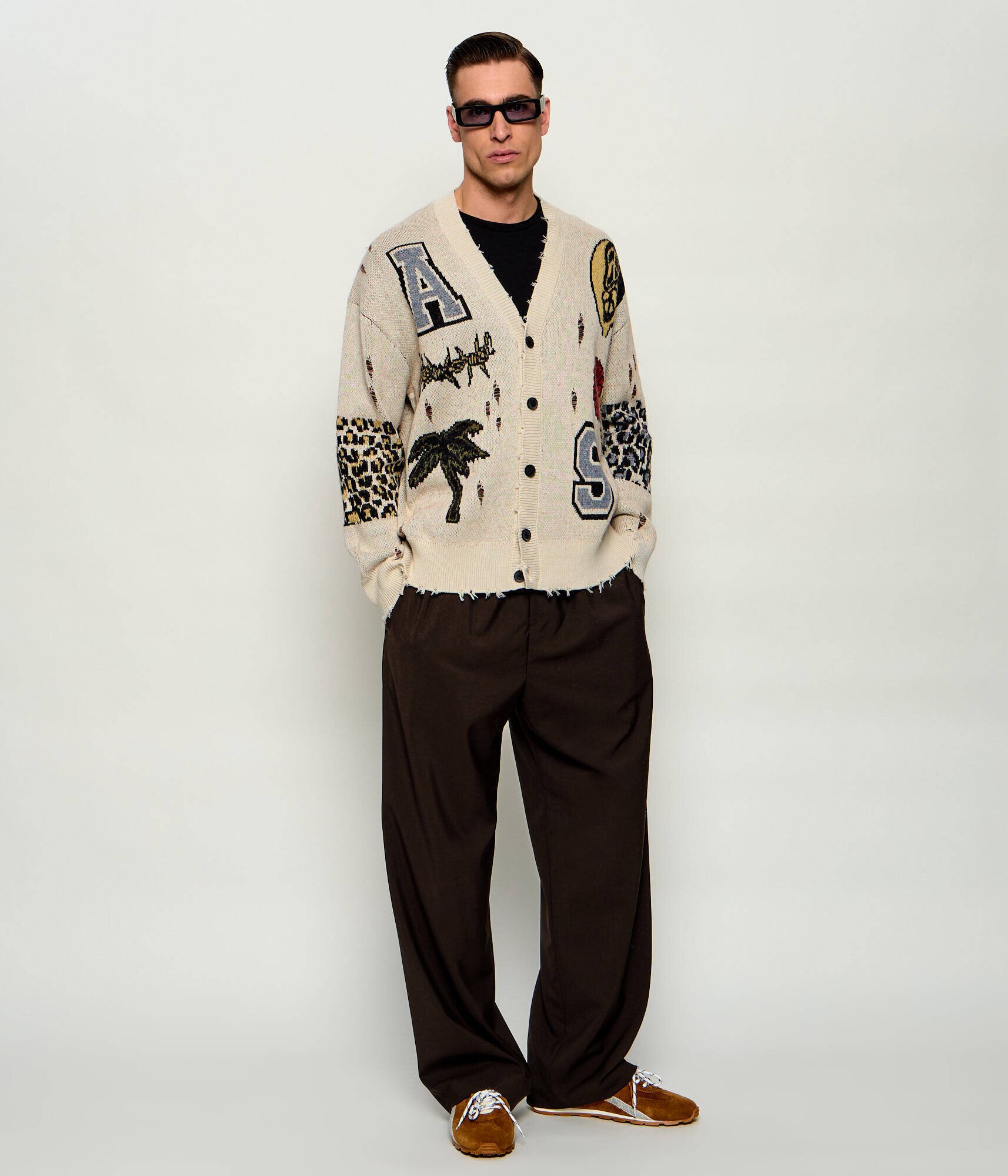 AllSaints Cardigan FOXX | Oversize fit cu adaos de lână