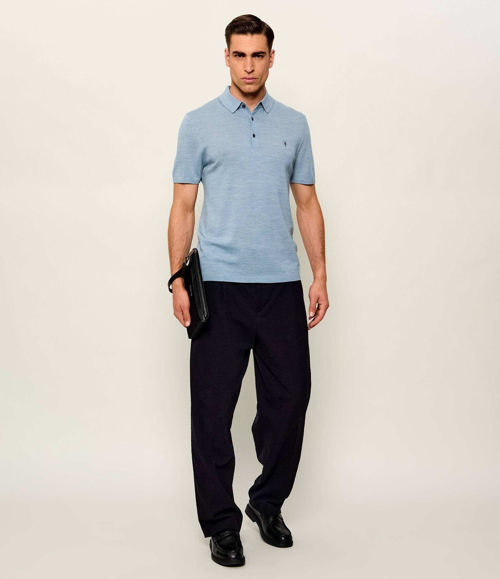 AllSaints De lână polo Ramskull | Slim Fit