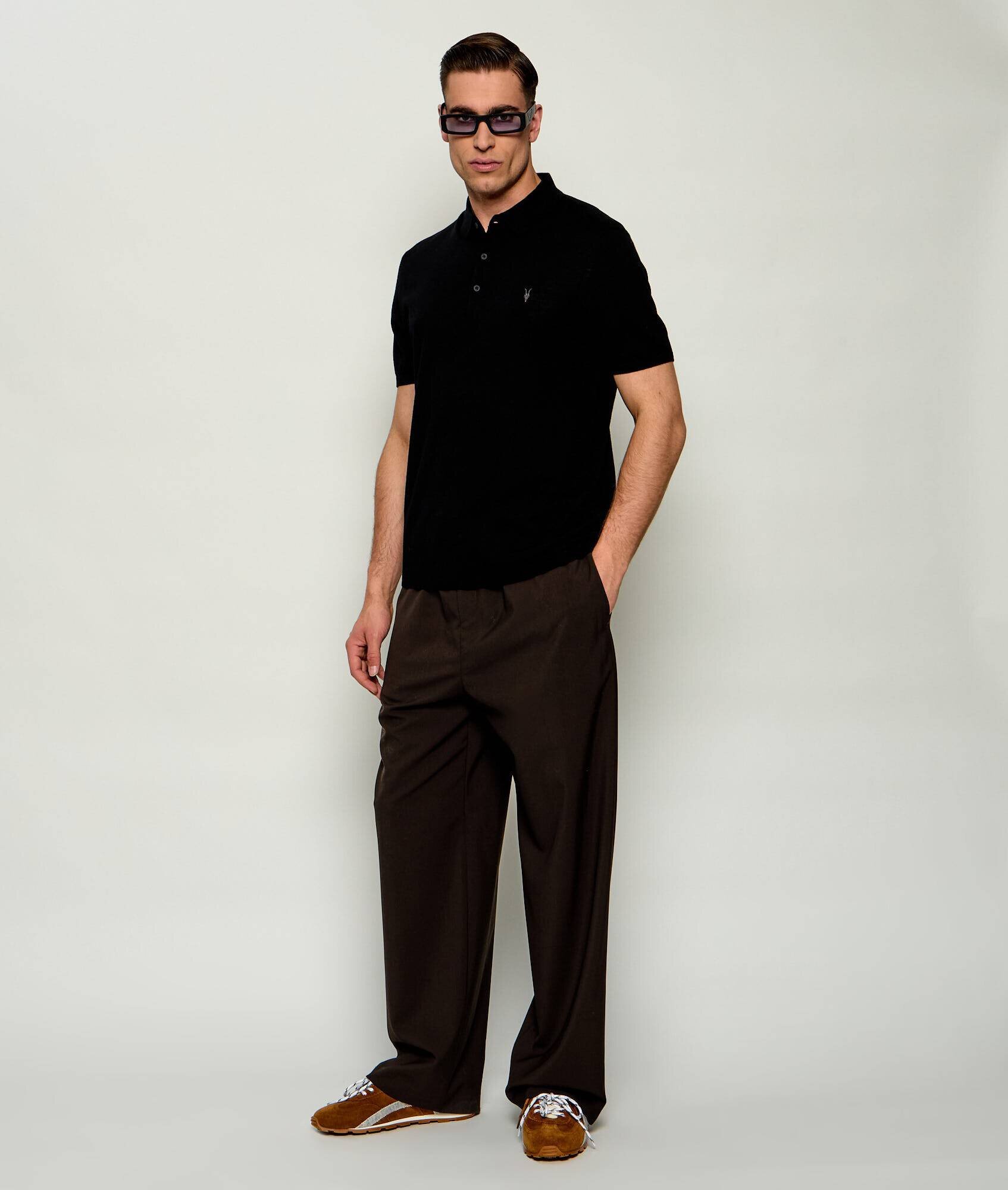 AllSaints De lână polo Ramskull | Slim Fit
