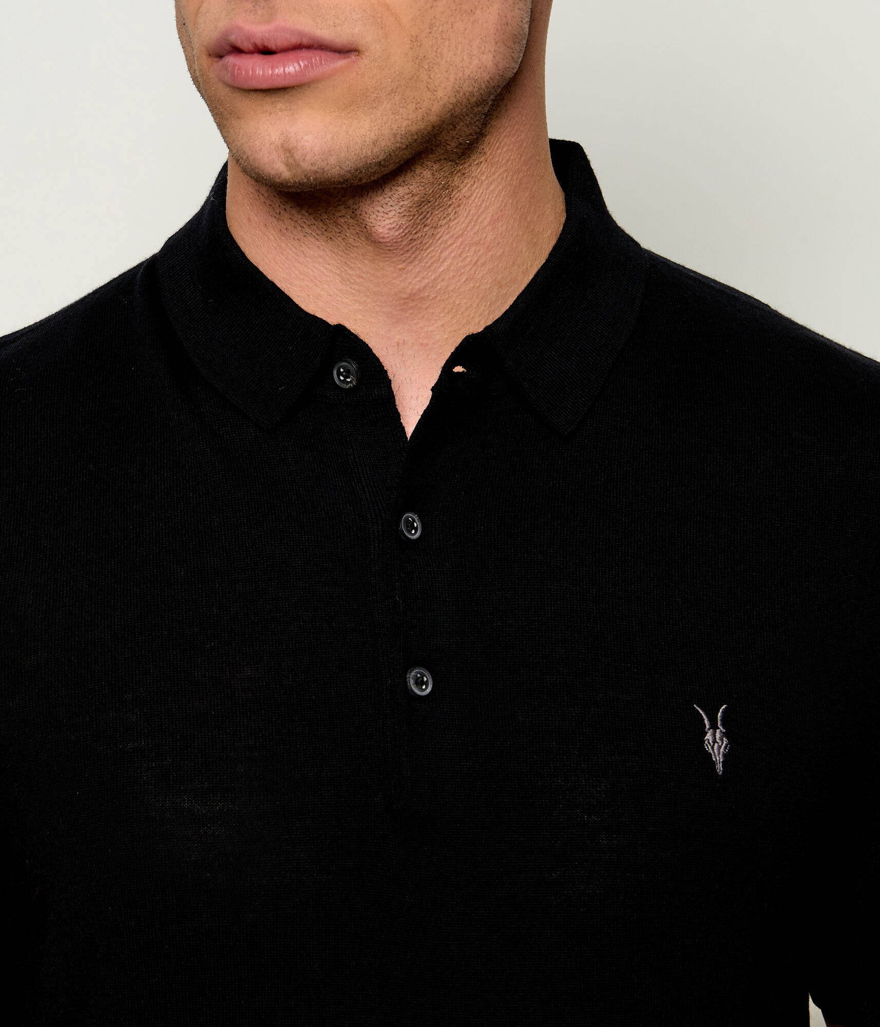 AllSaints De lână polo Ramskull | Slim Fit