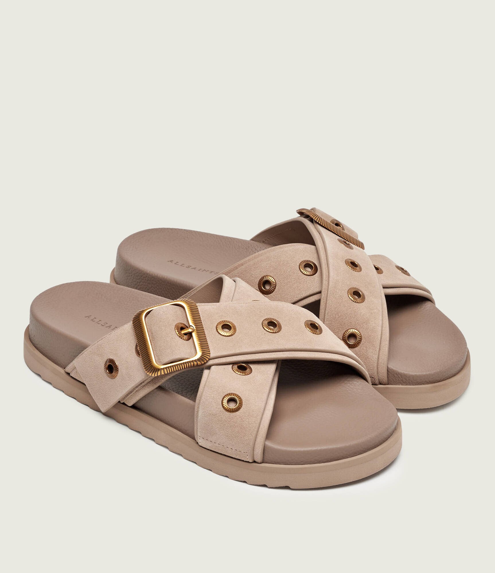 AllSaints De piele șlapi SUKI WESTERN | piele întoarsă