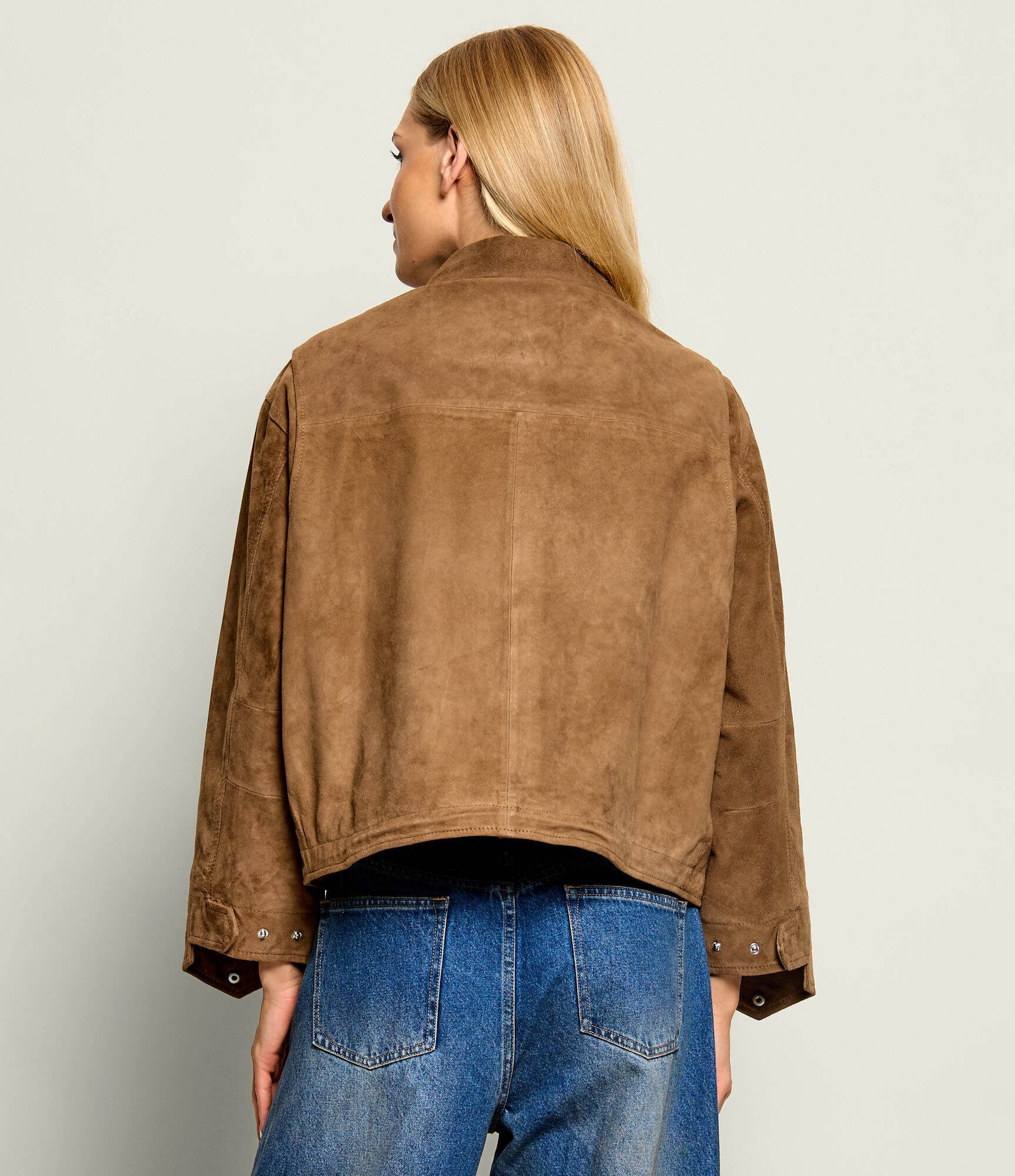 AllSaints Geacă Clay | Relaxed fit | piele întoarsă