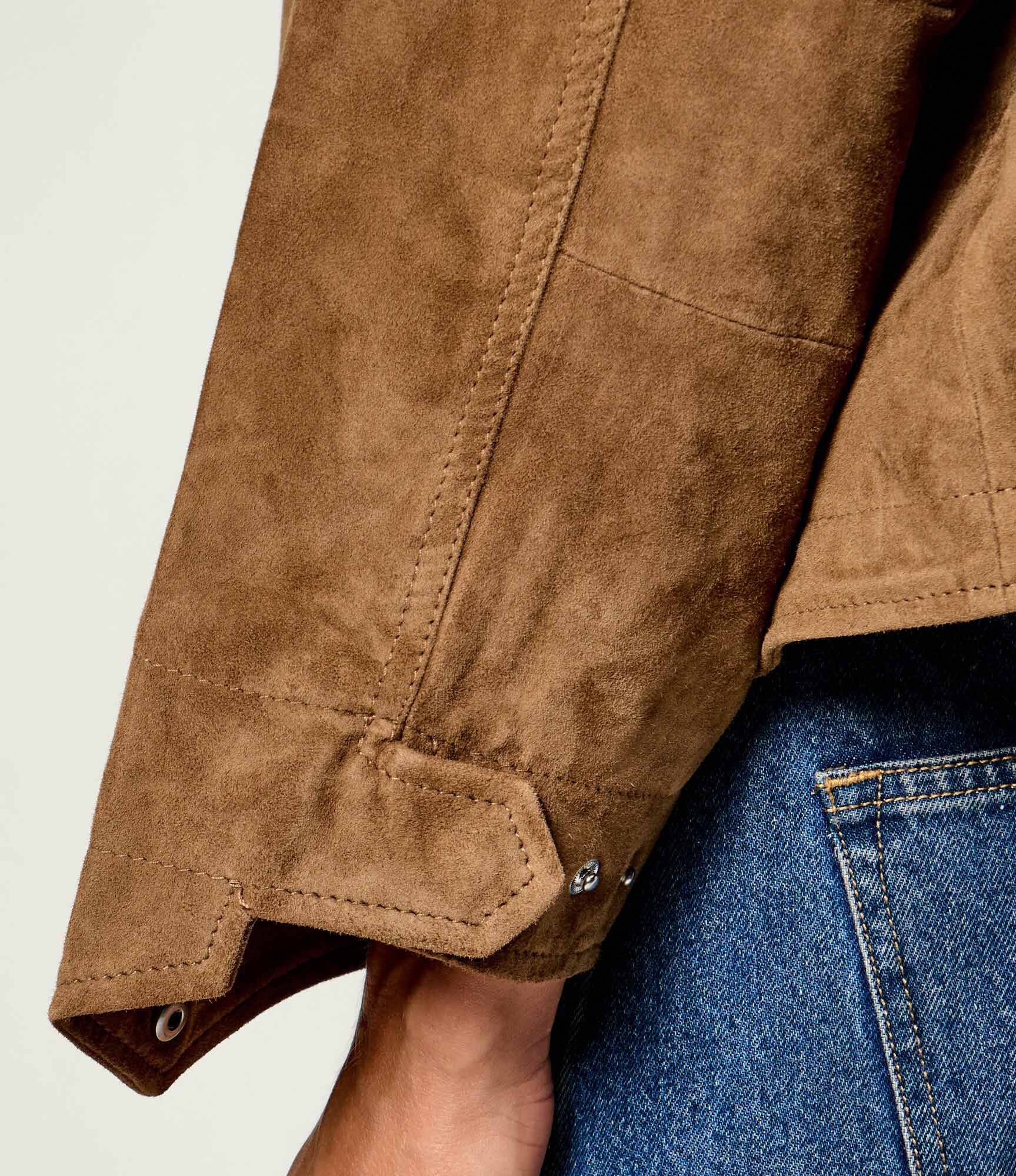 AllSaints Geacă Clay | Relaxed fit | piele întoarsă