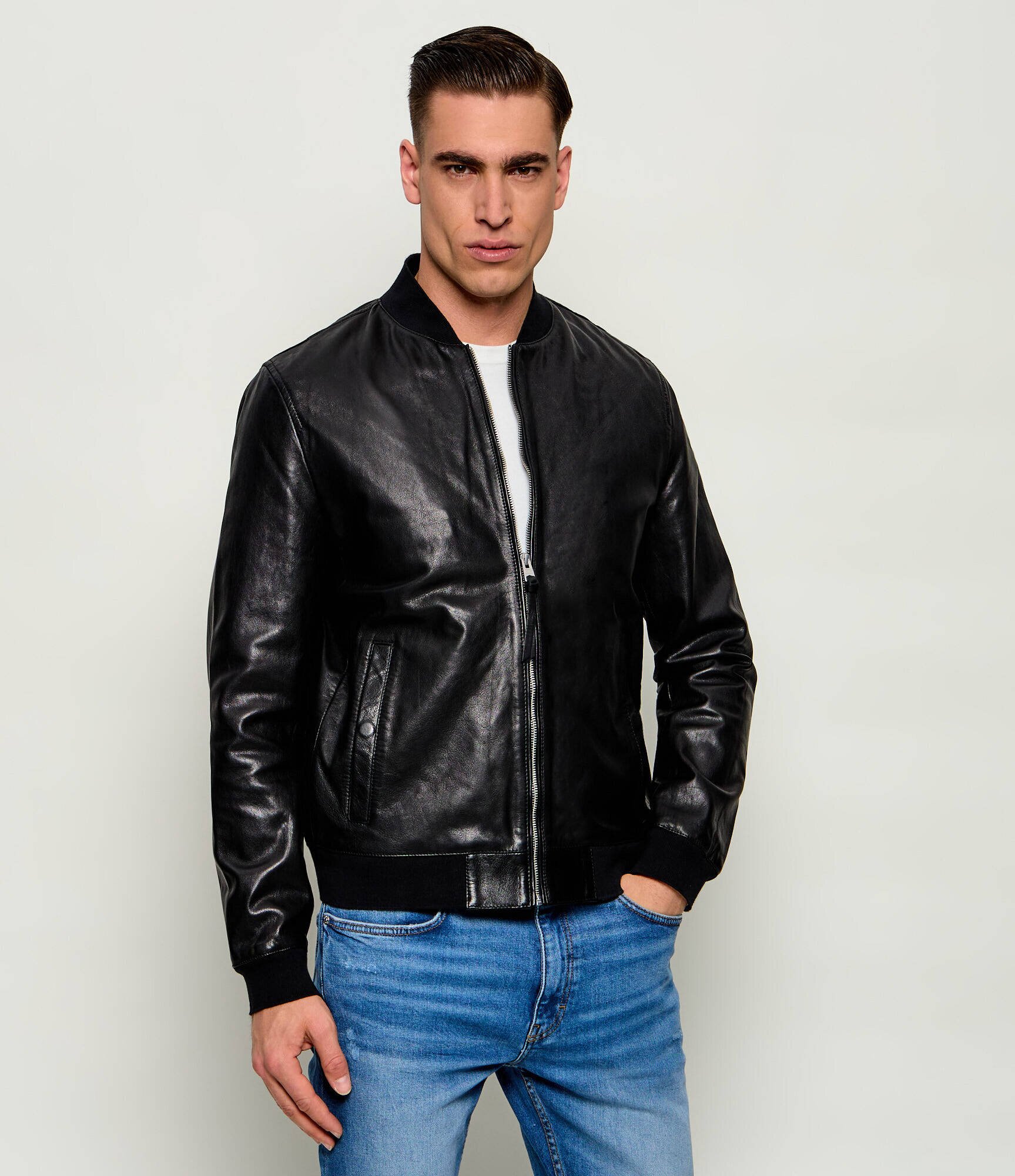 AllSaints Geacă de piele bomber MORTEN | regular fit