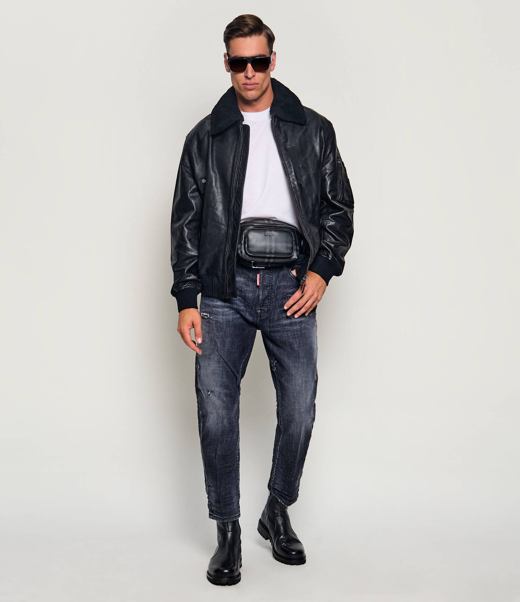 AllSaints Geacă de piele Darby | regular fit