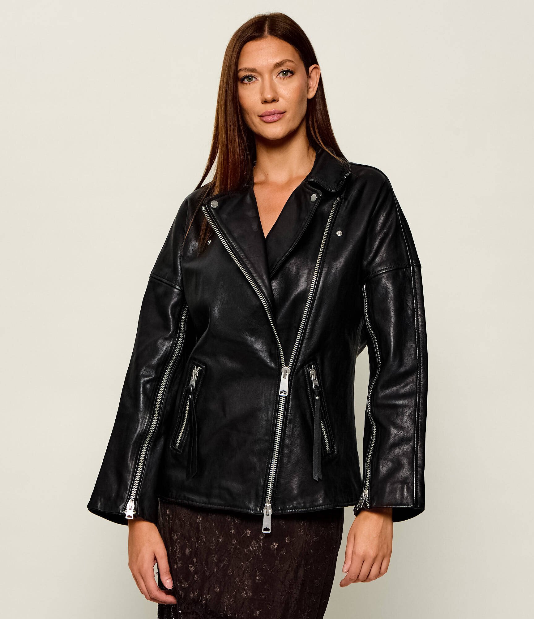 AllSaints Geacă de piele VENDRA | shearling