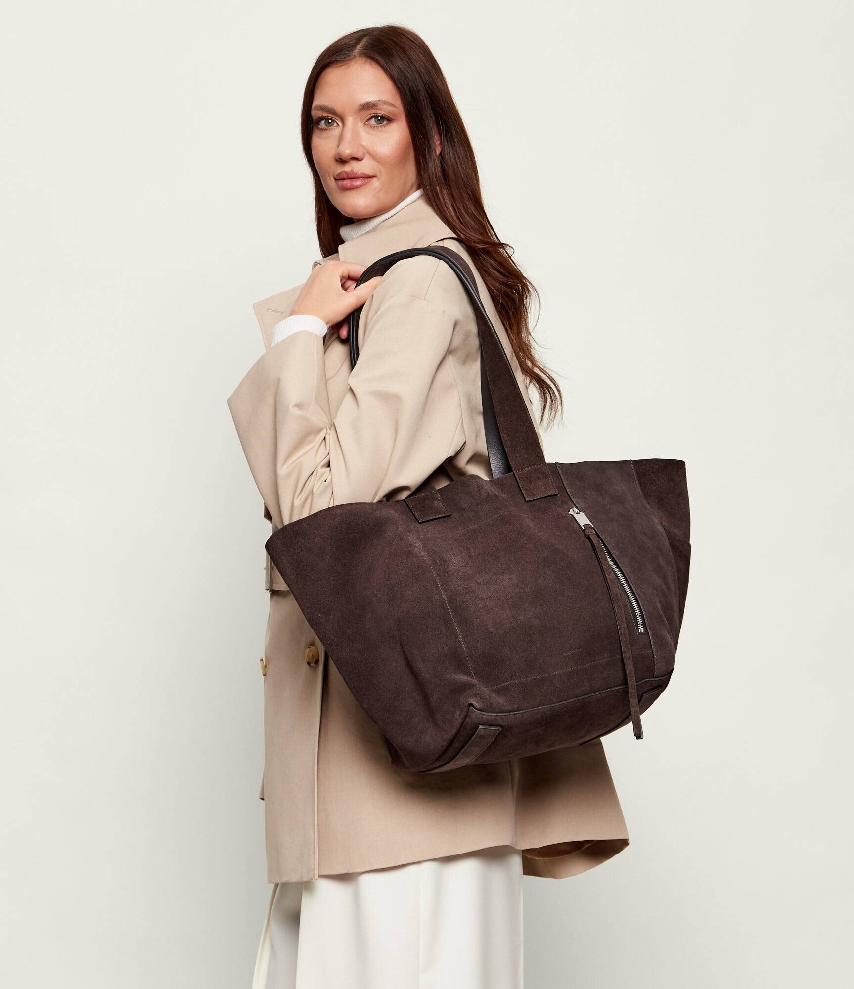 AllSaints Geantă shopper ALBA | piele întoarsă