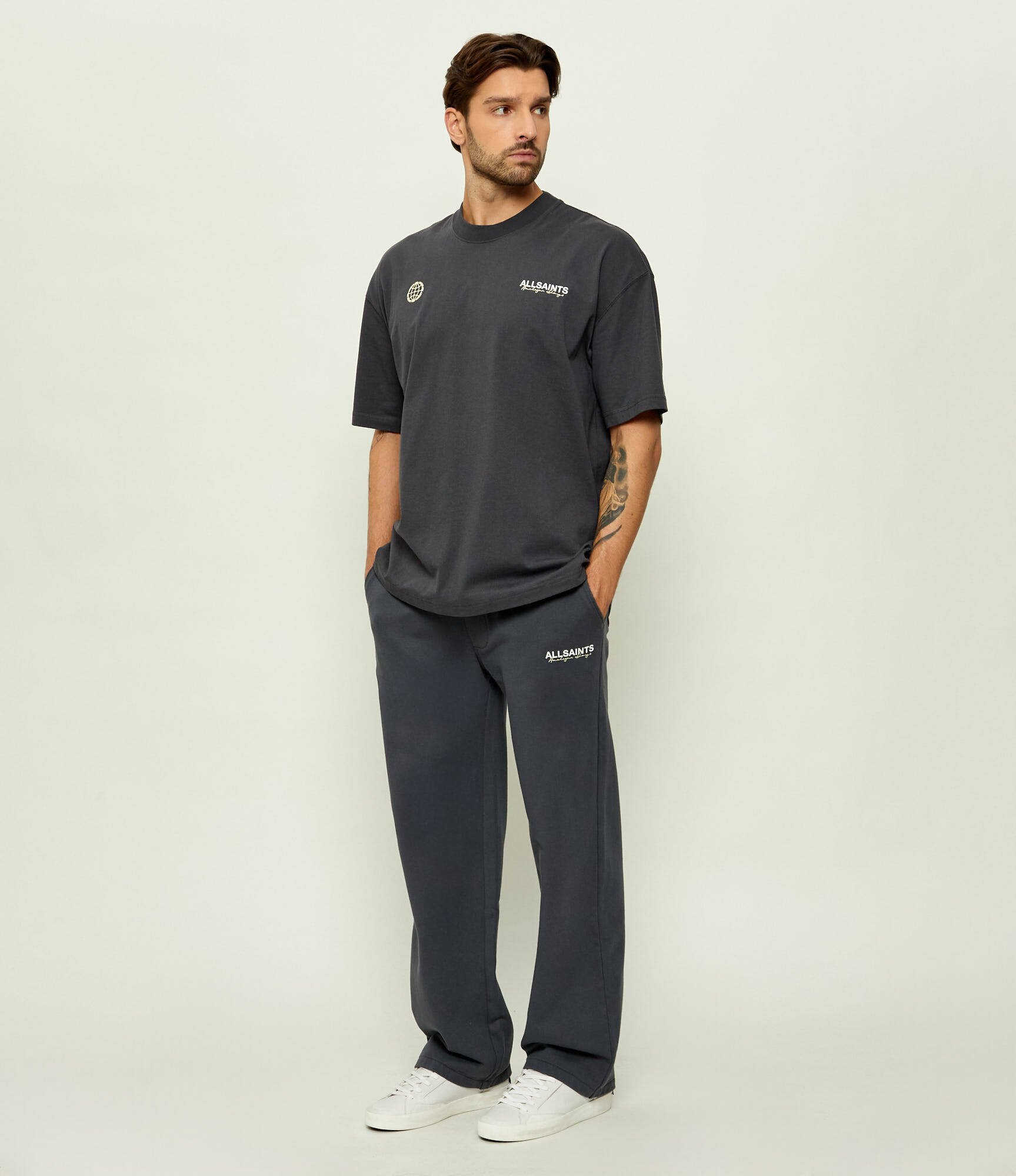 AllSaints Pantaloni de trening Emblem | Loose fit