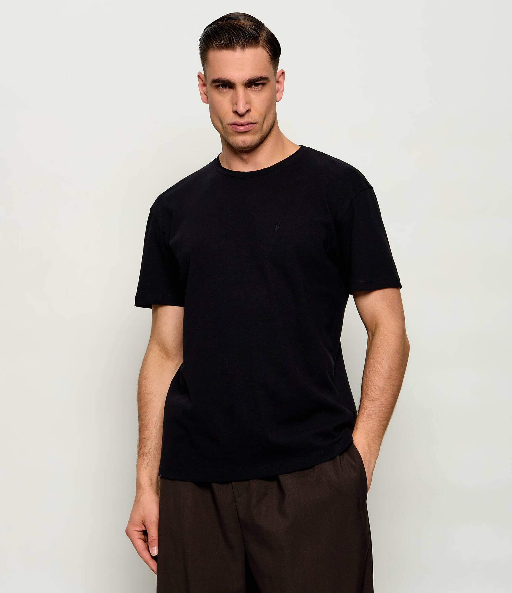 AllSaints Tricou FLAX | regular fit | cu adaos de in