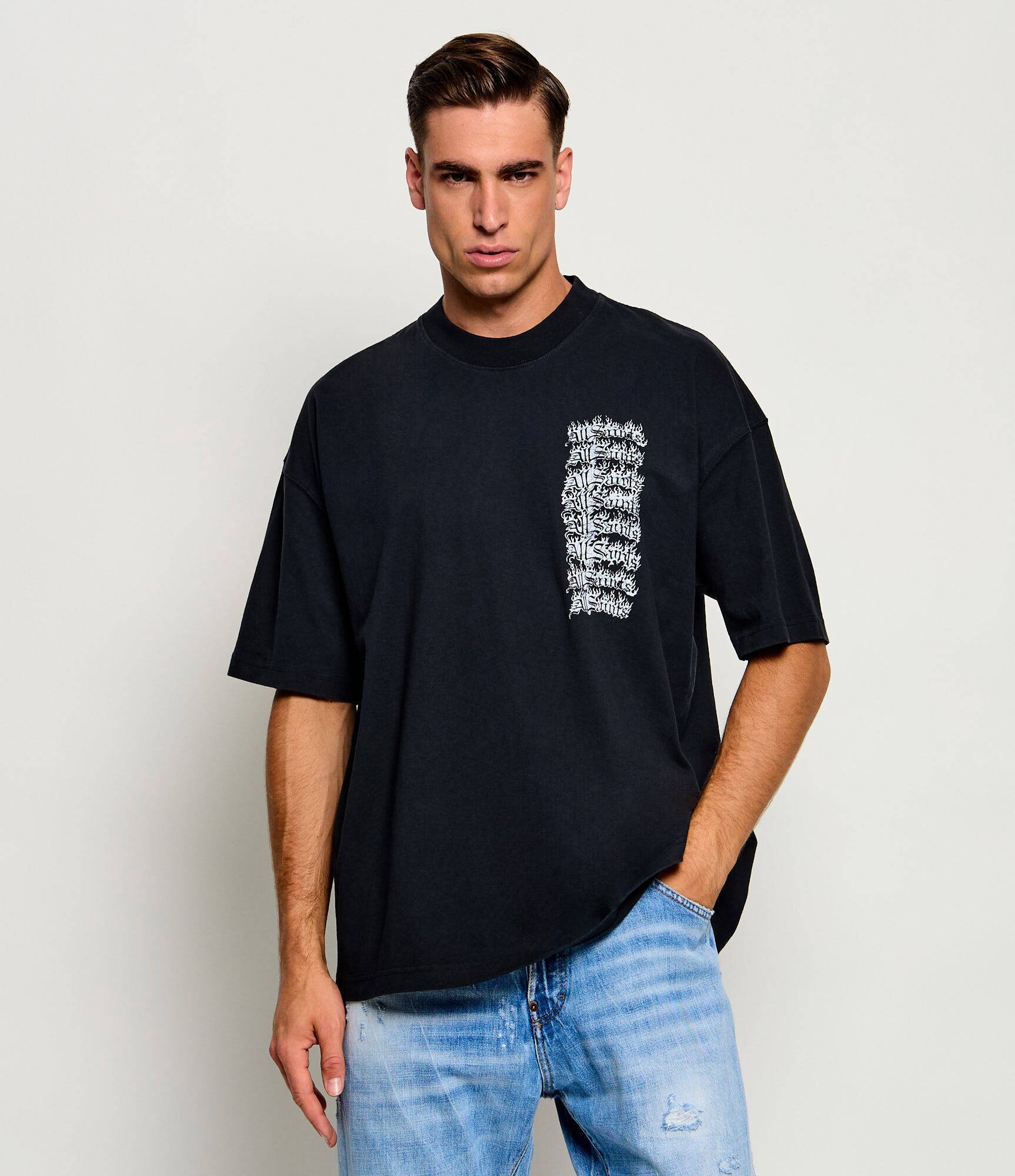 AllSaints Tricou Repeat | Oversize fit