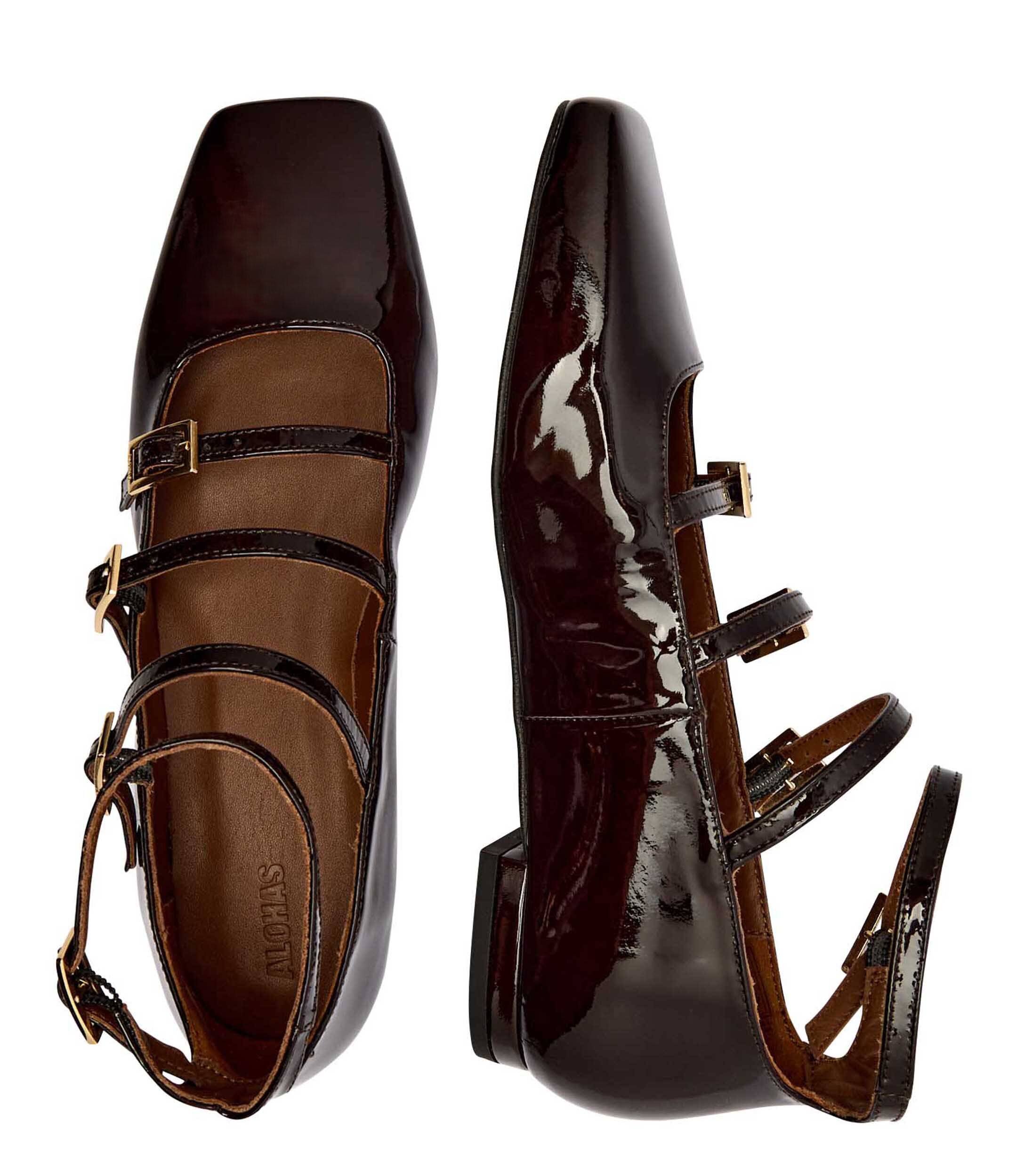 ALOHAS De piele balerini Luke Onix