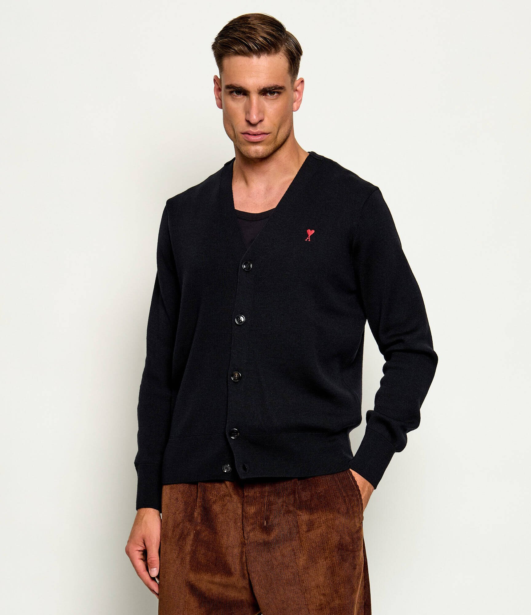 AMI Paris De lână cardigan | Slim Fit