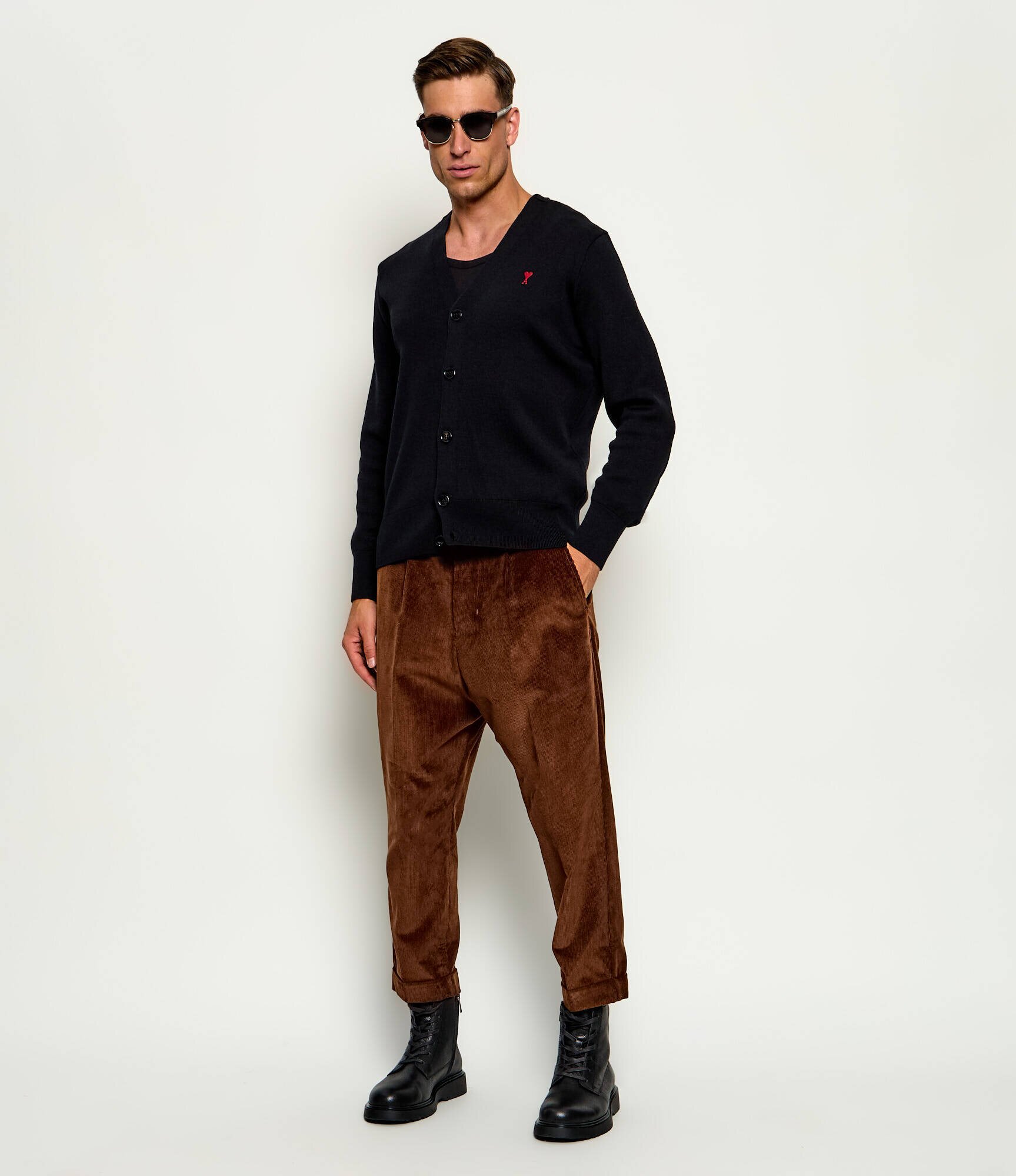 AMI Paris De lână cardigan | Slim Fit