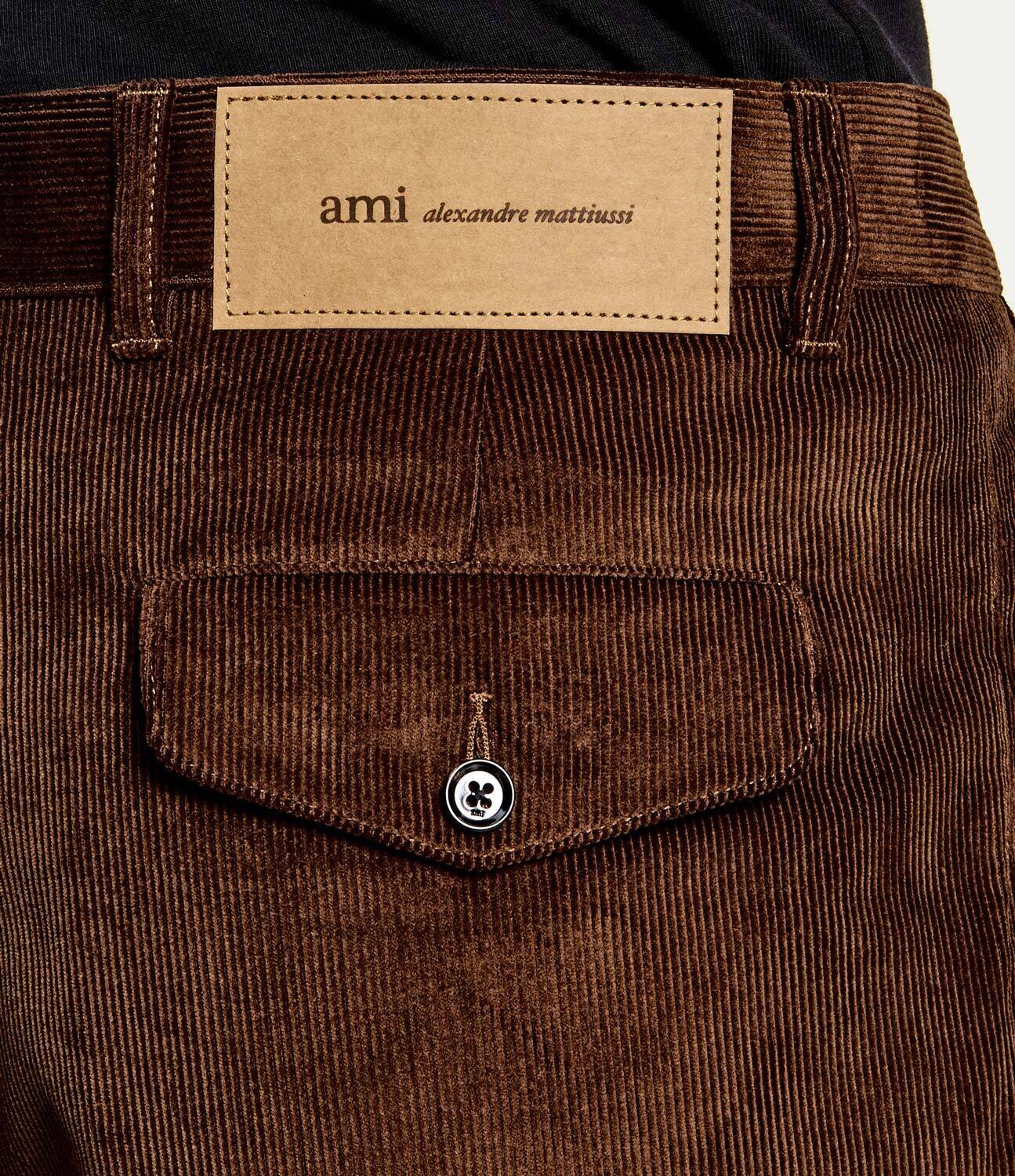 AMI Paris Pantaloni | carrot fit | catifea reiată