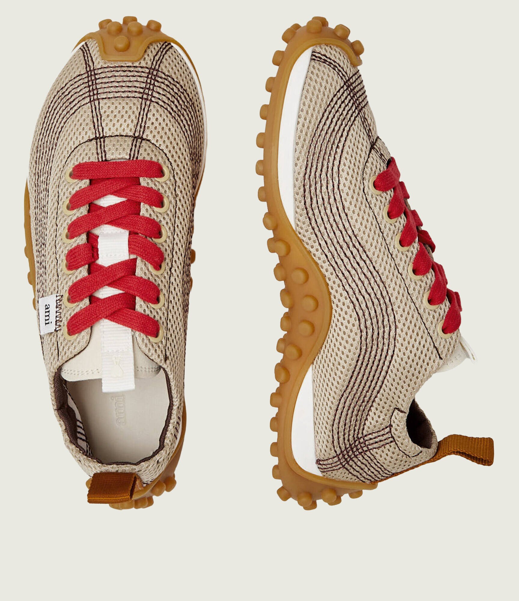 AMI Paris Sneakers Mirage cu adaos de piele