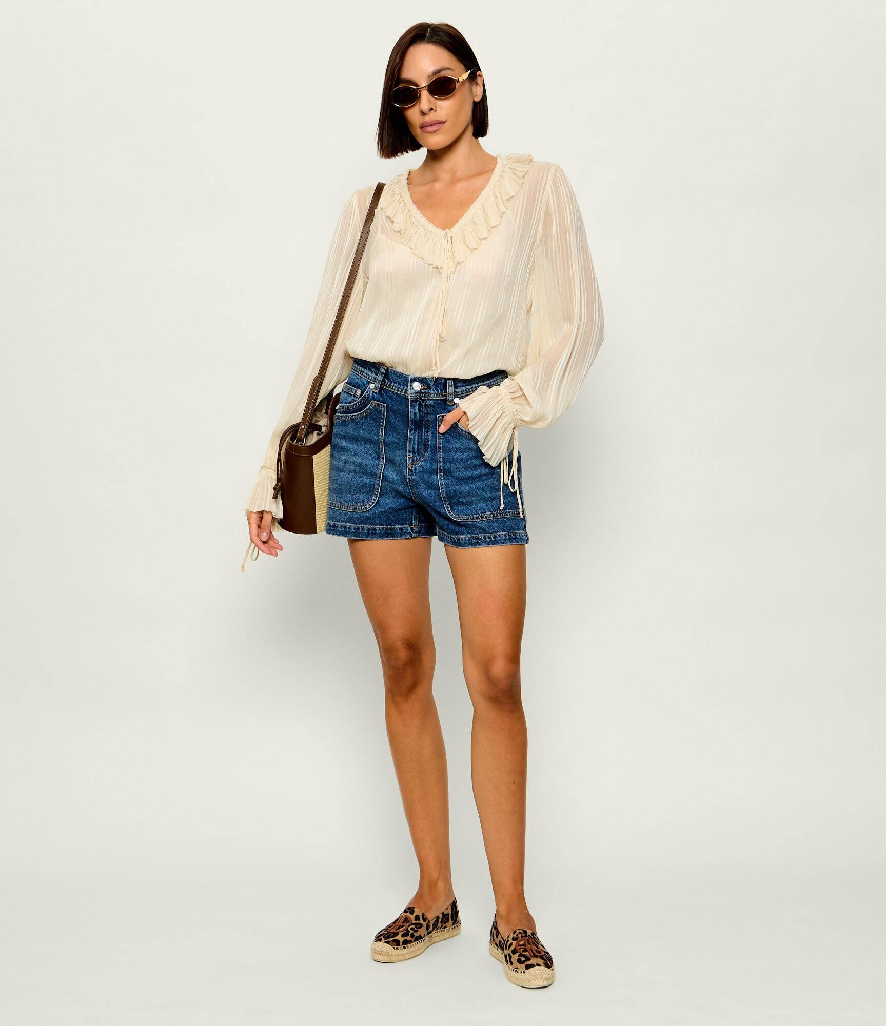 Anine Bing Espadrile PALOMA cu adaos de piele