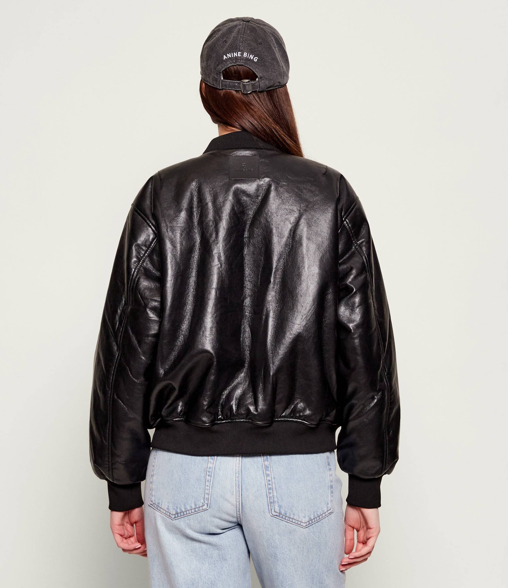 Anine Bing Geacă bomber LEON | Oversize fit cu adaos de piele