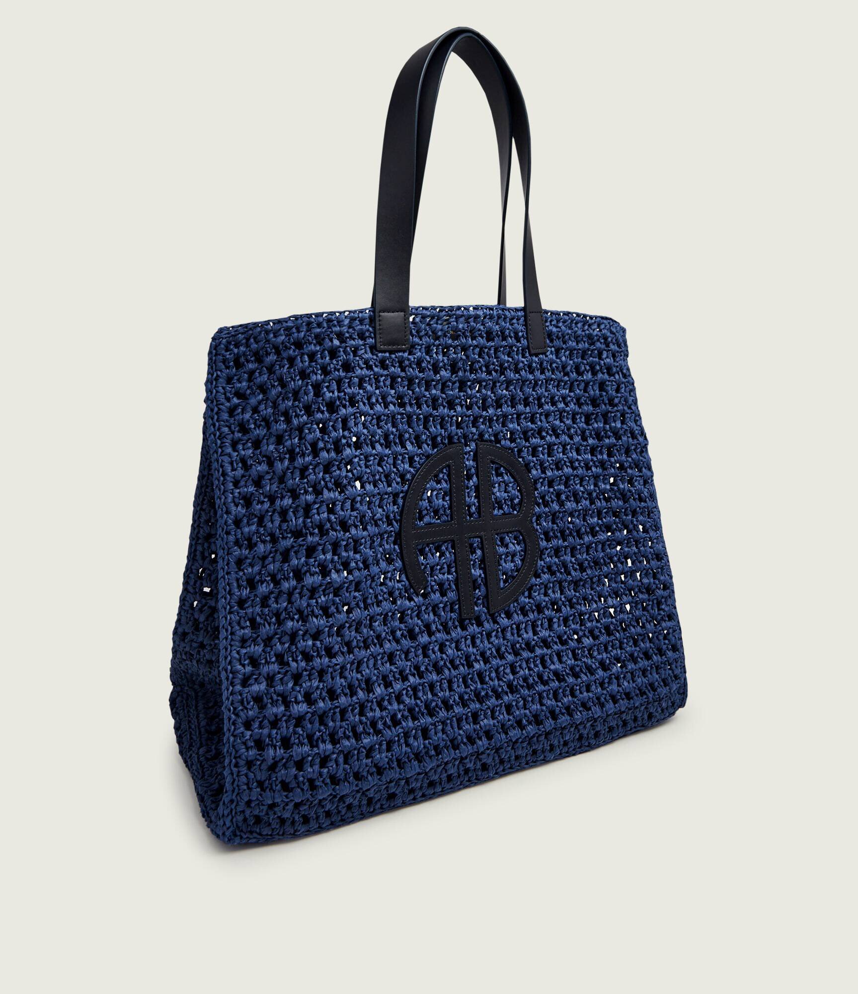 Anine Bing Geantă shopper LARGE RIO cu adaos de piele