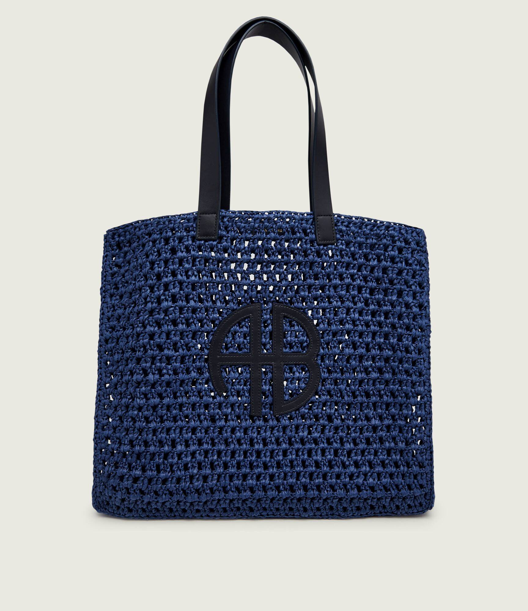 Anine Bing Geantă shopper LARGE RIO cu adaos de piele