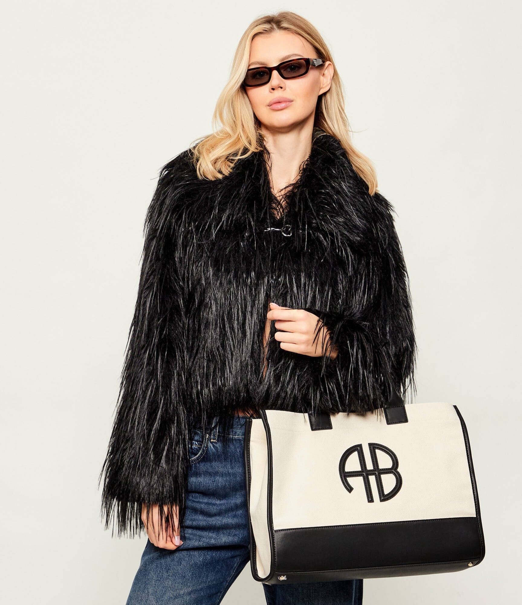 Anine Bing Geantă shopper MEDIUM LARA cu adaos de piele