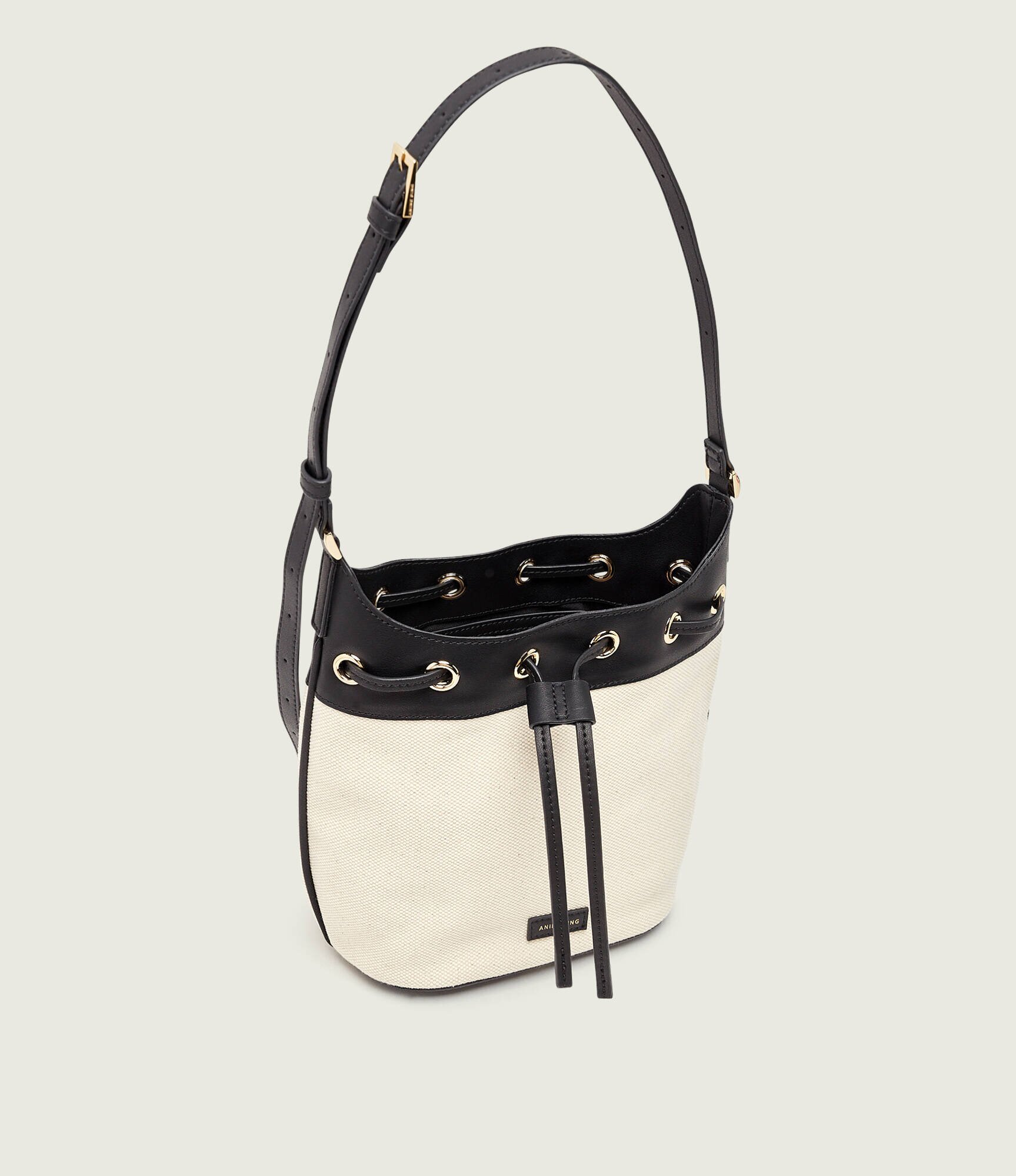 Anine Bing Geantă tip sac MINI ALANA cu adaos de piele